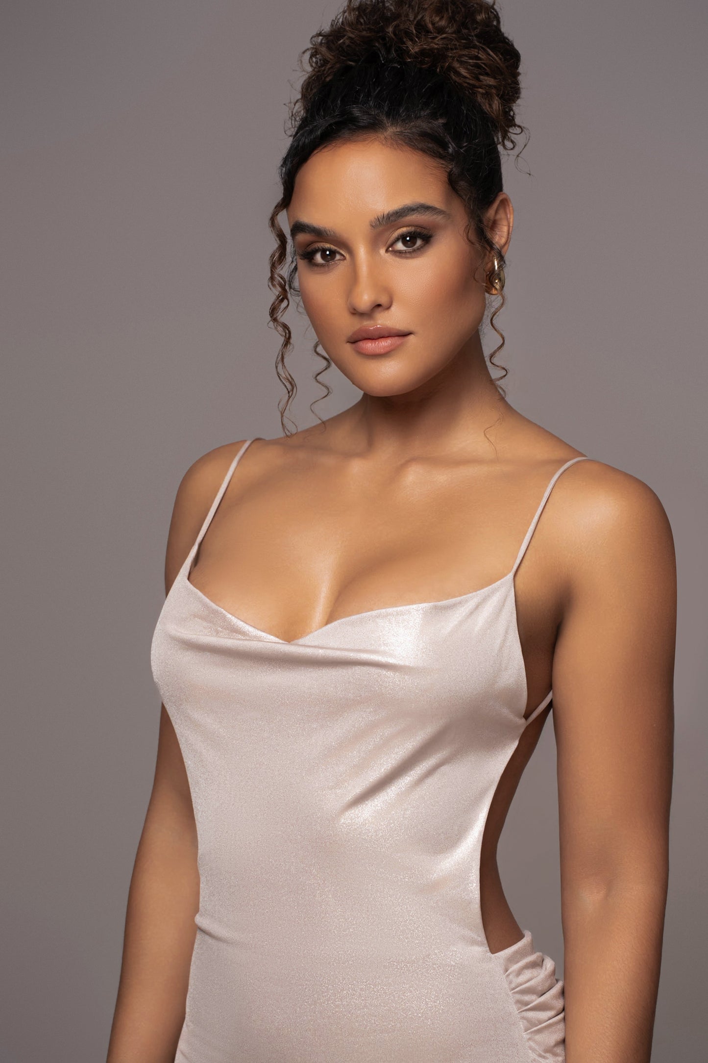Champagne Heart of Gold Maxi Dress JLUXLABEL