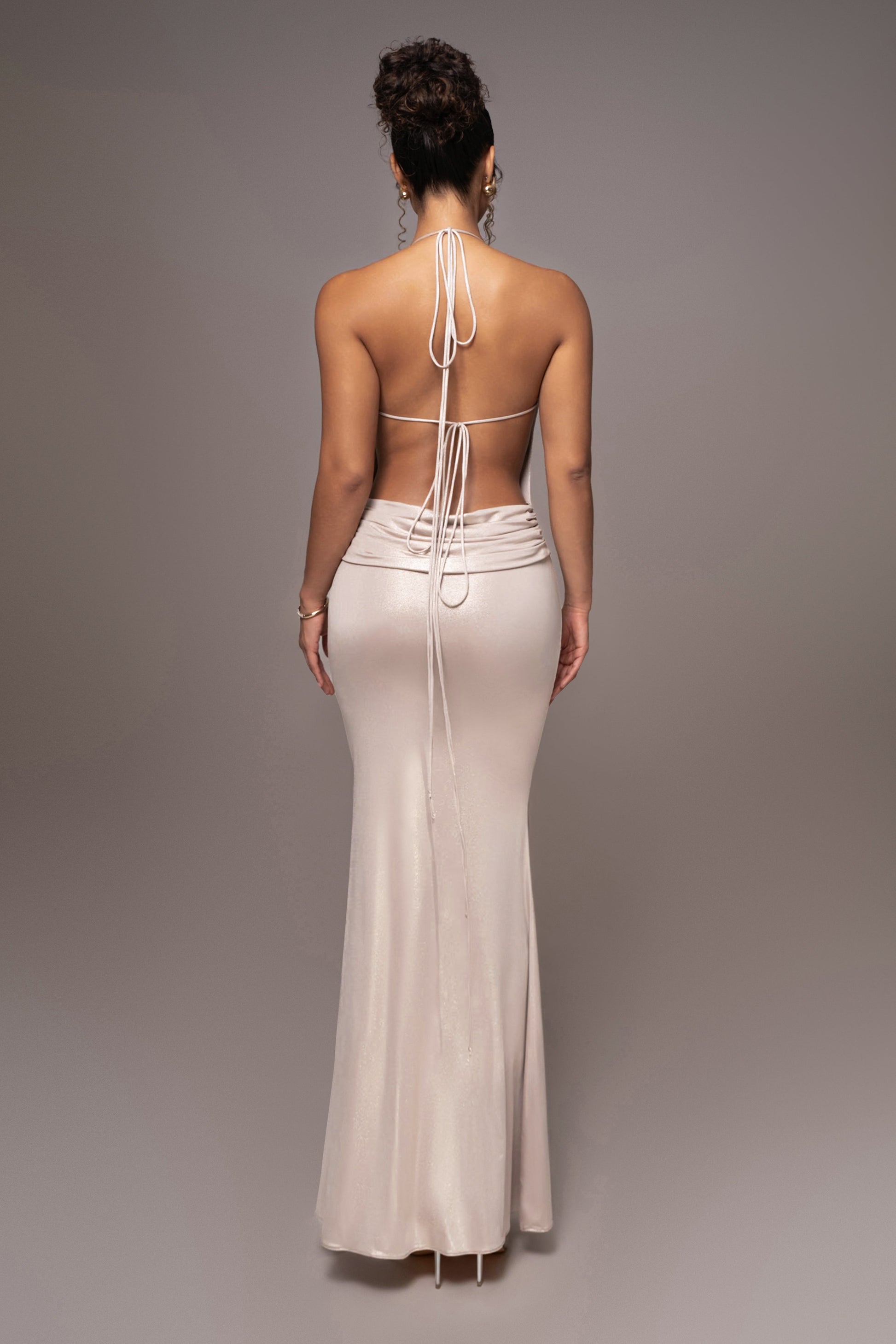 Champagne Heart of Gold Maxi Dress JLUXLABEL