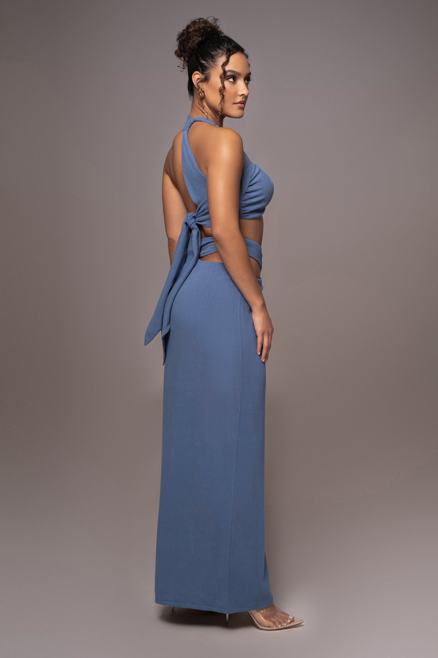 Chambray New Age Two Piece Skirt Set JLUXLABEL