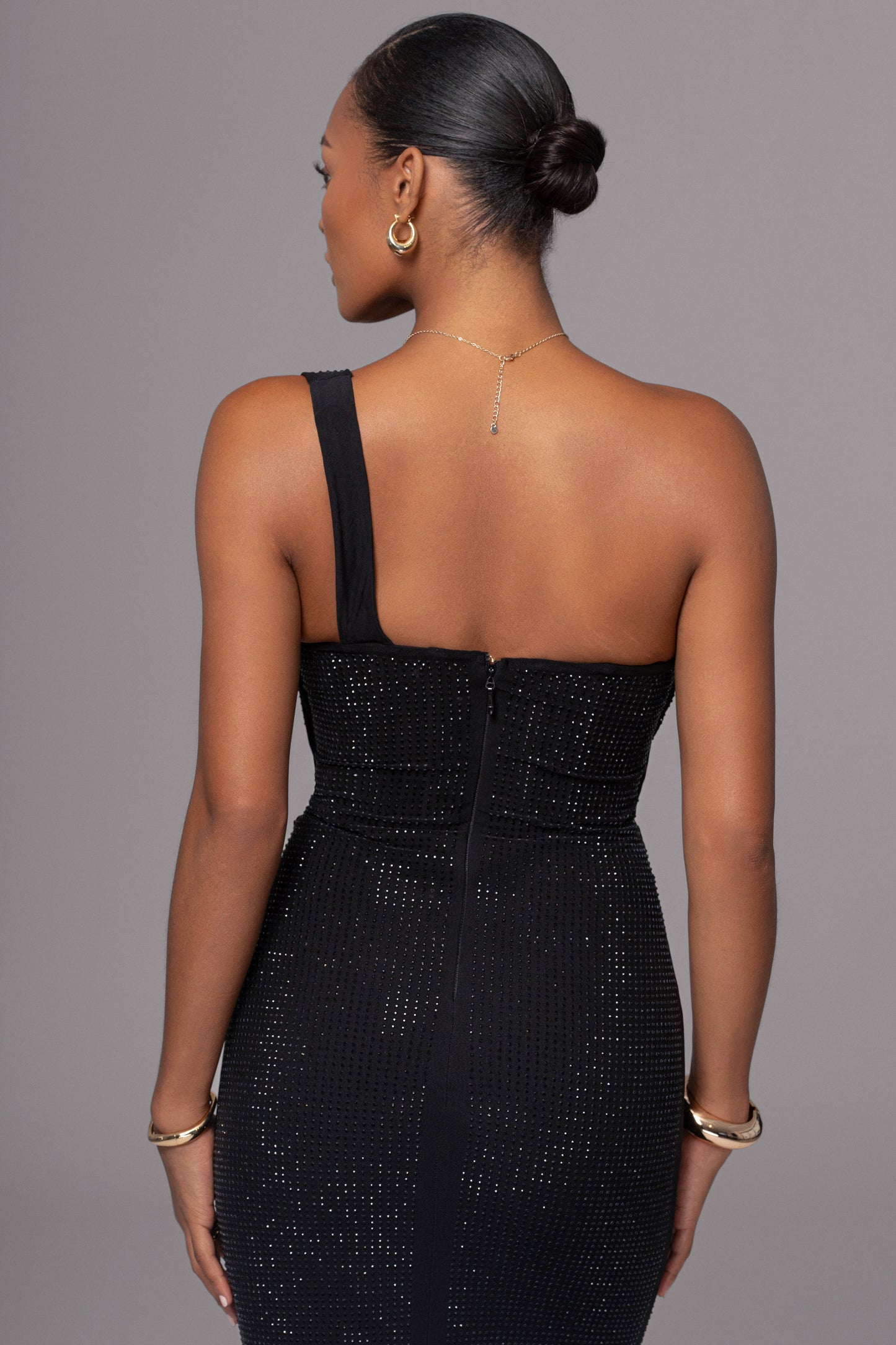 Black Hot Fix Krishna Maxi Dress JLUXLABEL