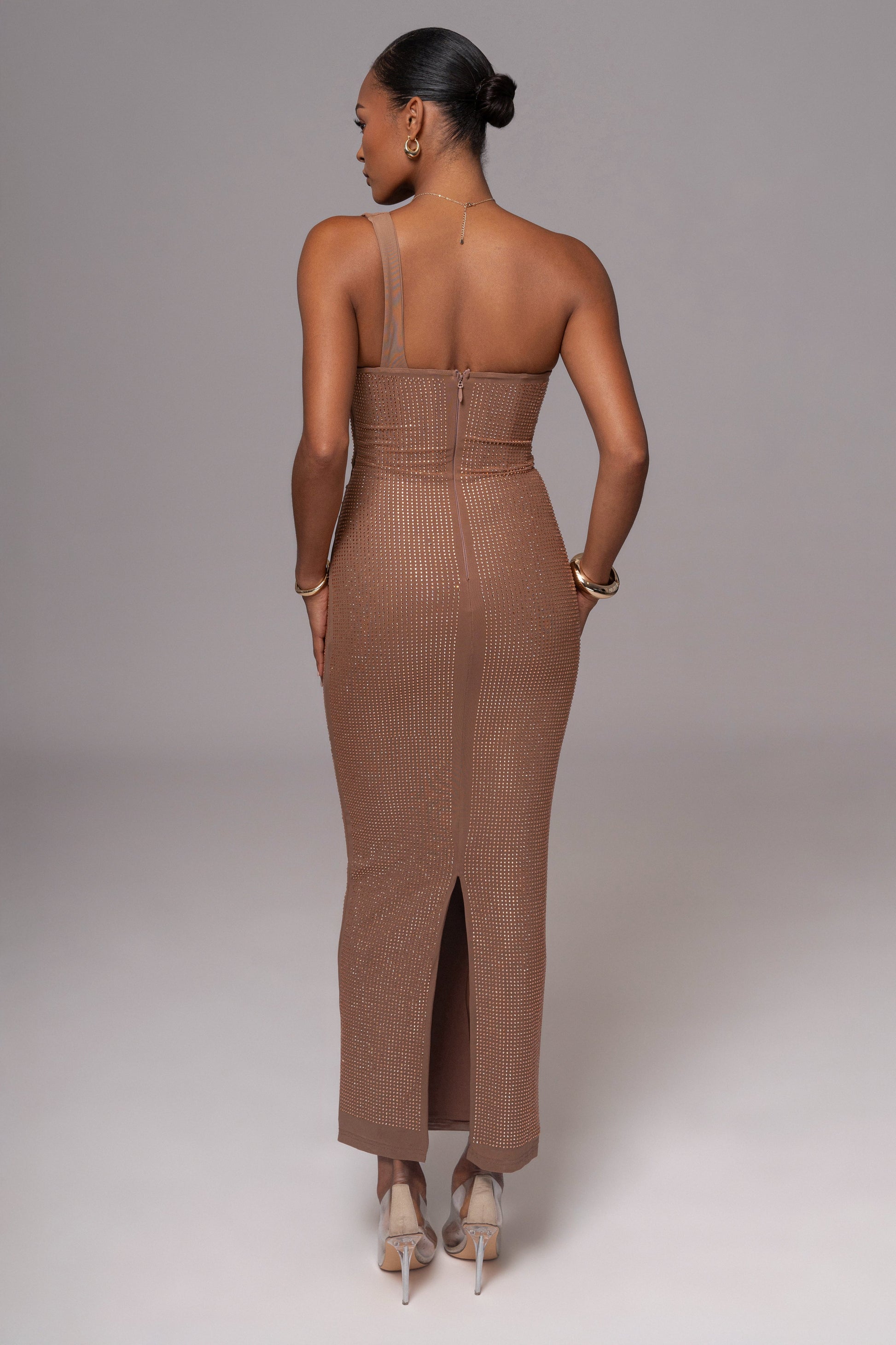 Pecan Hot Fix Krishna Maxi Dress JLUXLABEL