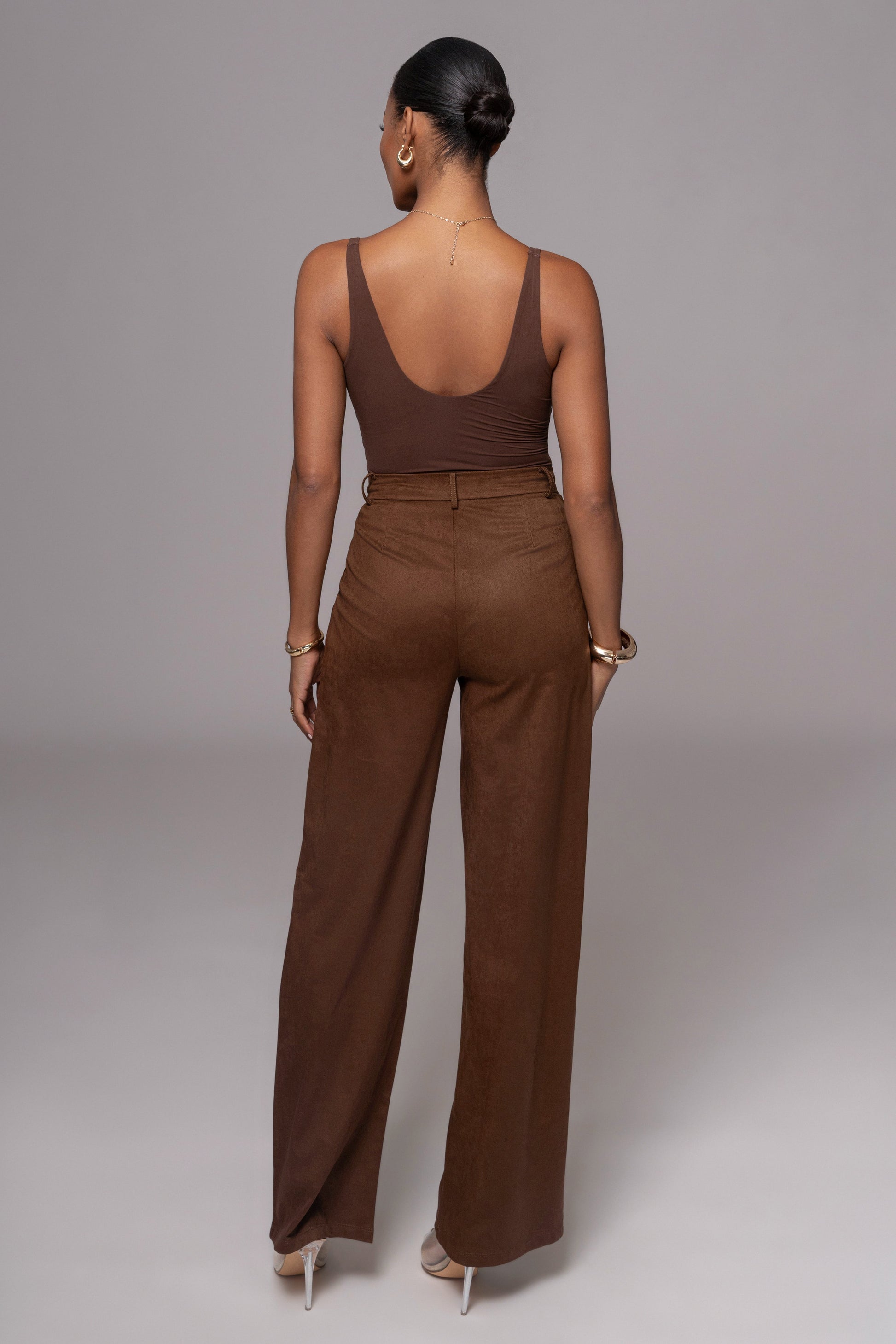 Chocolate Classic High Rise Trousers JLUXLABEL