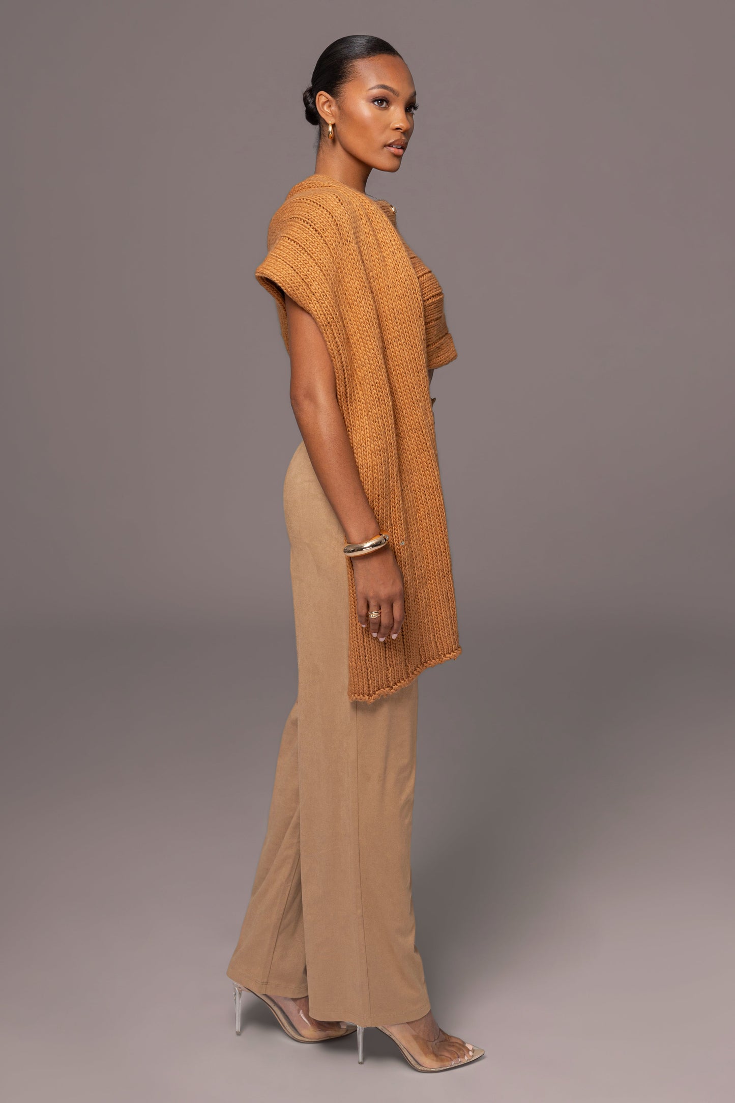 Beige Classic High Rise Trousers JLUXLABEL