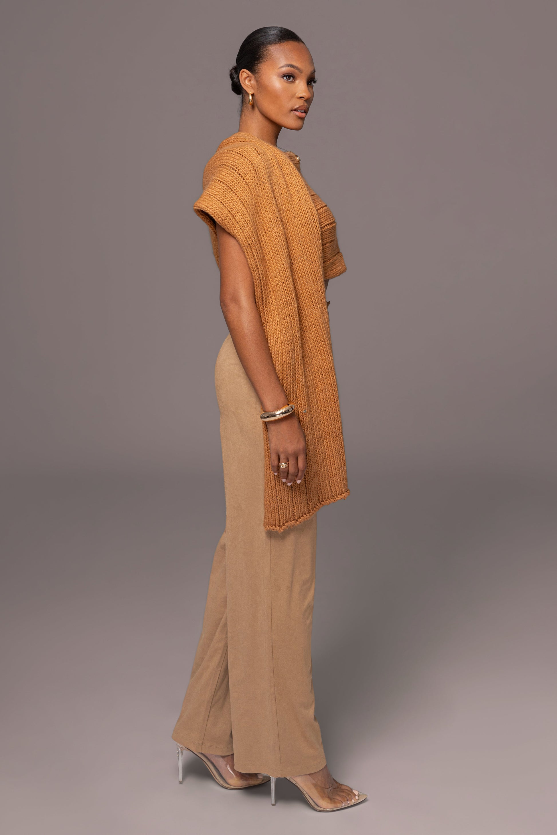Beige Classic High Rise Trousers JLUXLABEL