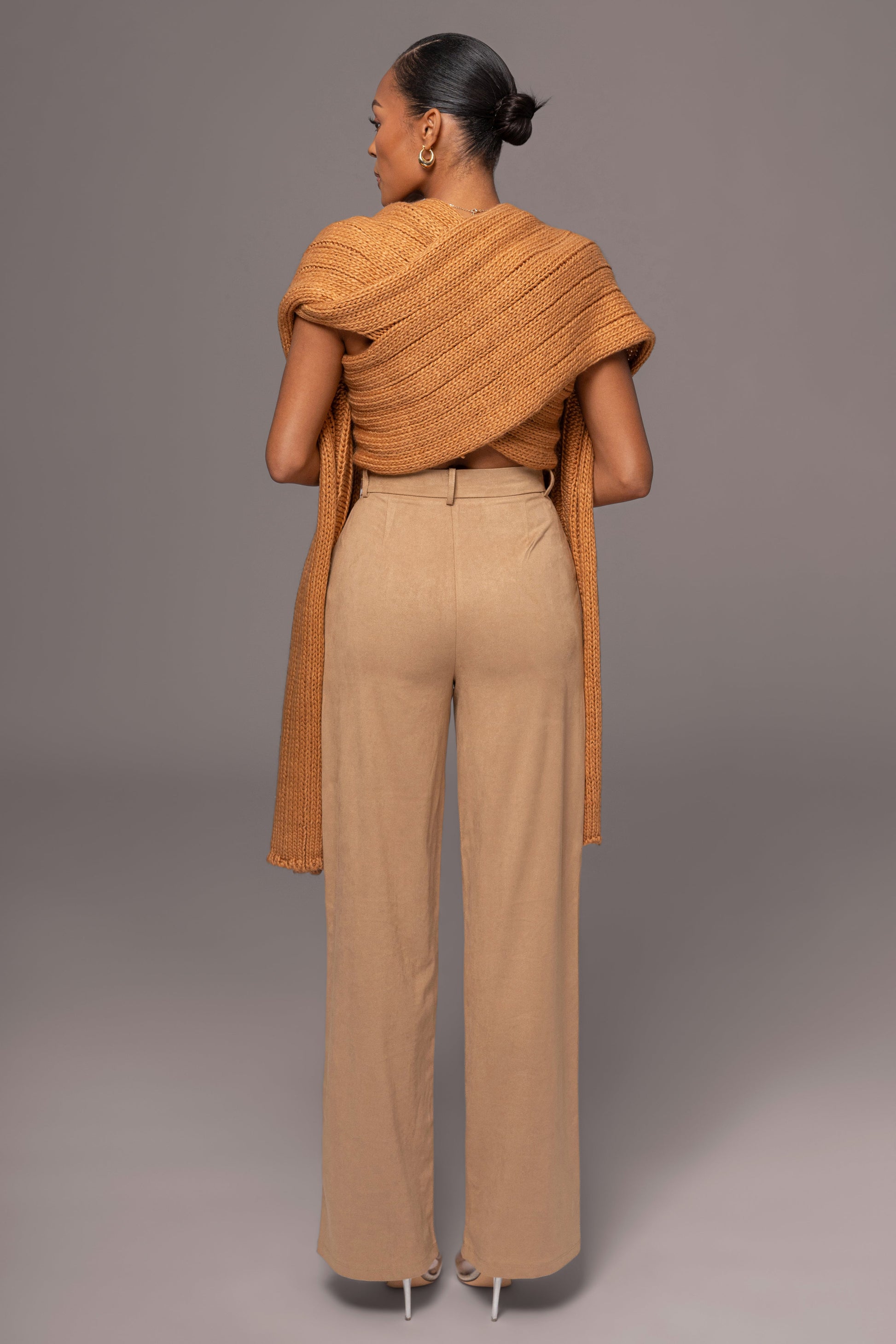 Beige Classic High Rise Trousers JLUXLABEL