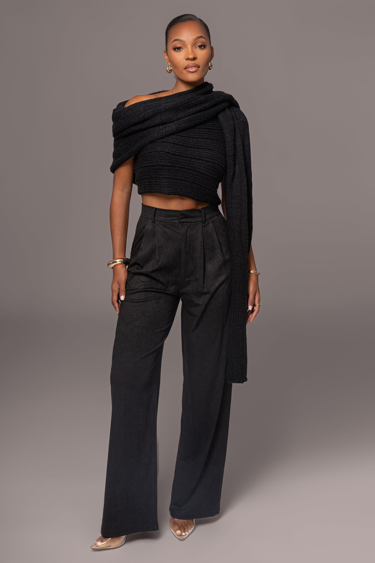 Black Classic High Rise Trousers JLUXLABEL