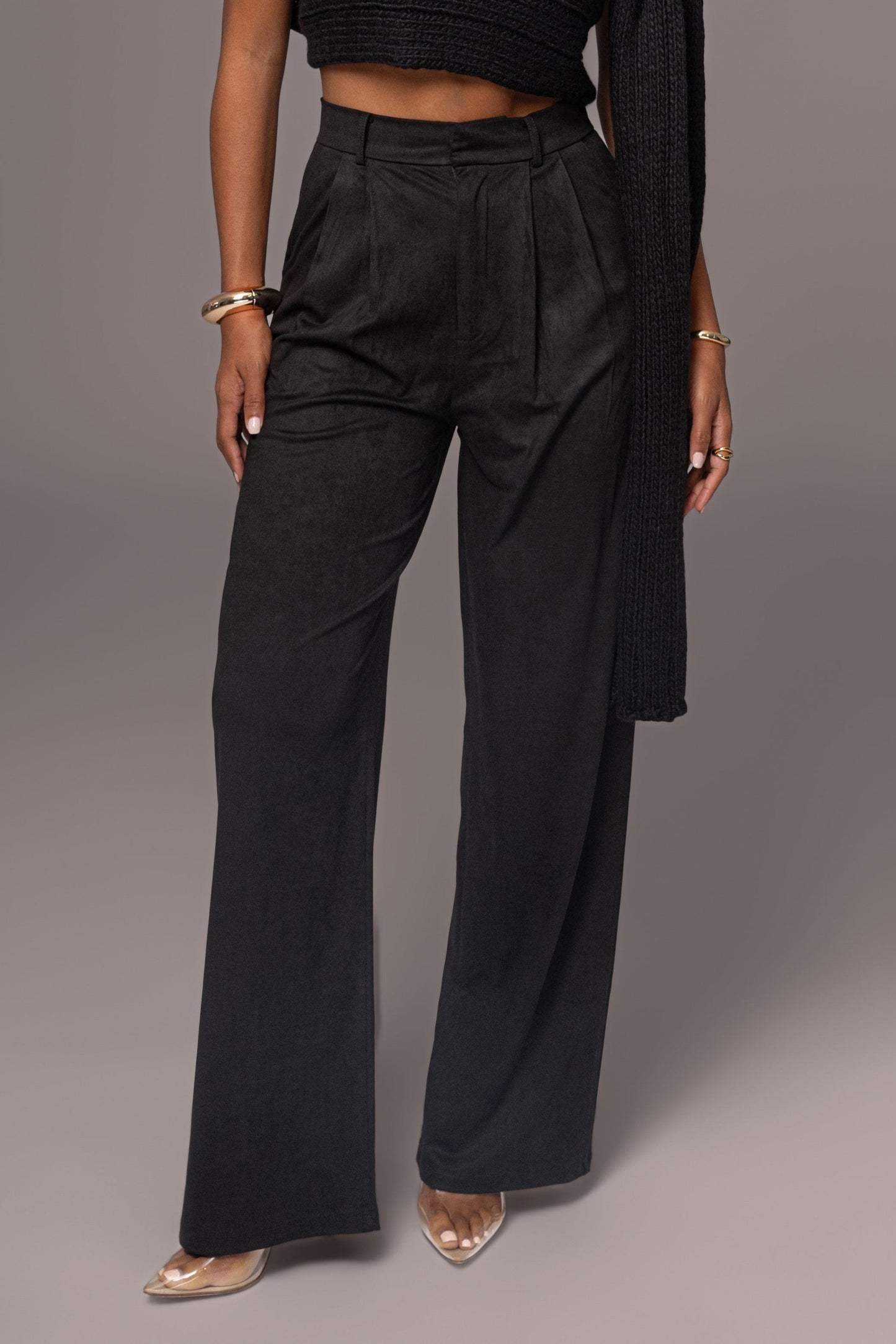 Black Classic High Rise Trousers JLUXLABEL