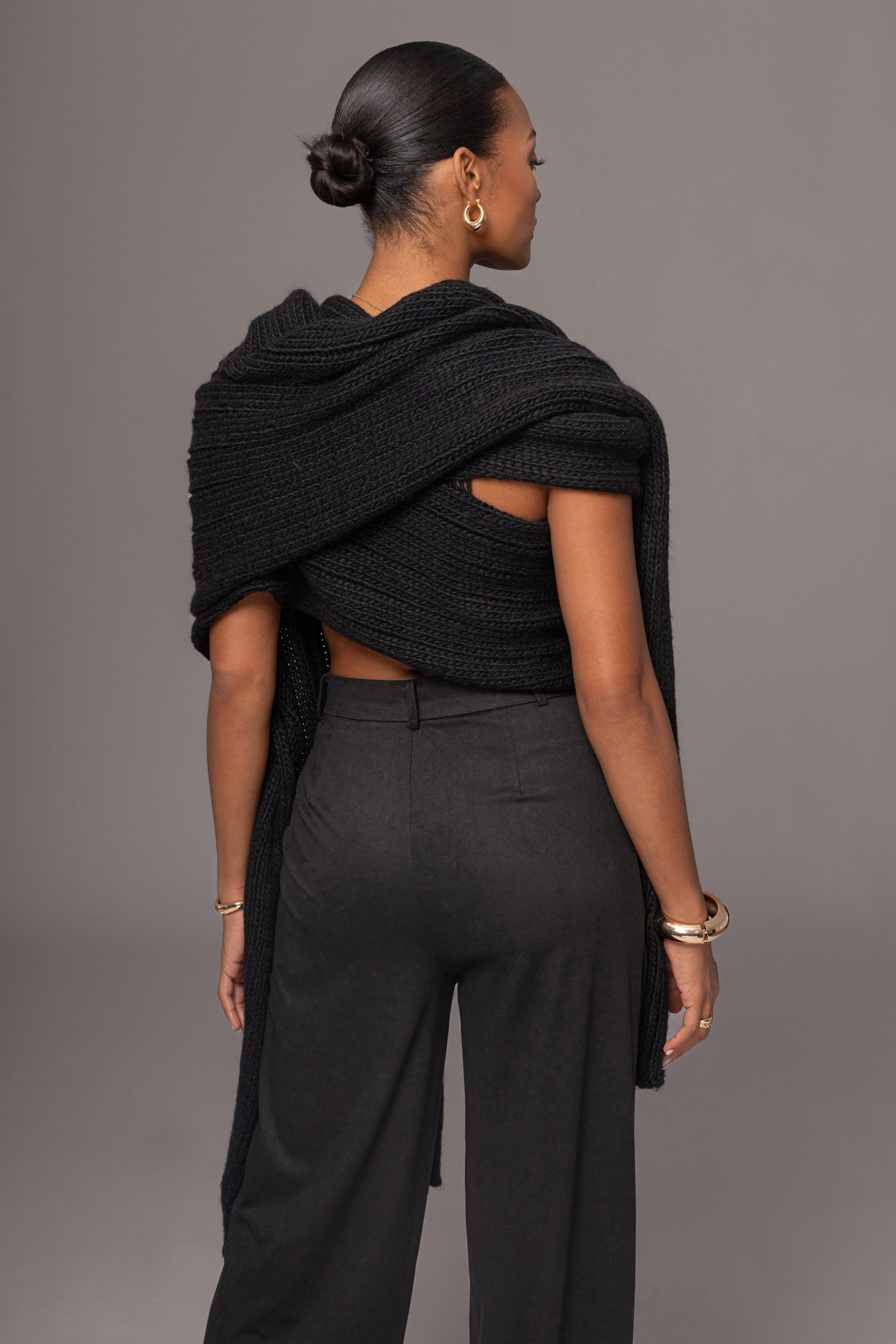 Black Classic High Rise Trousers JLUXLABEL