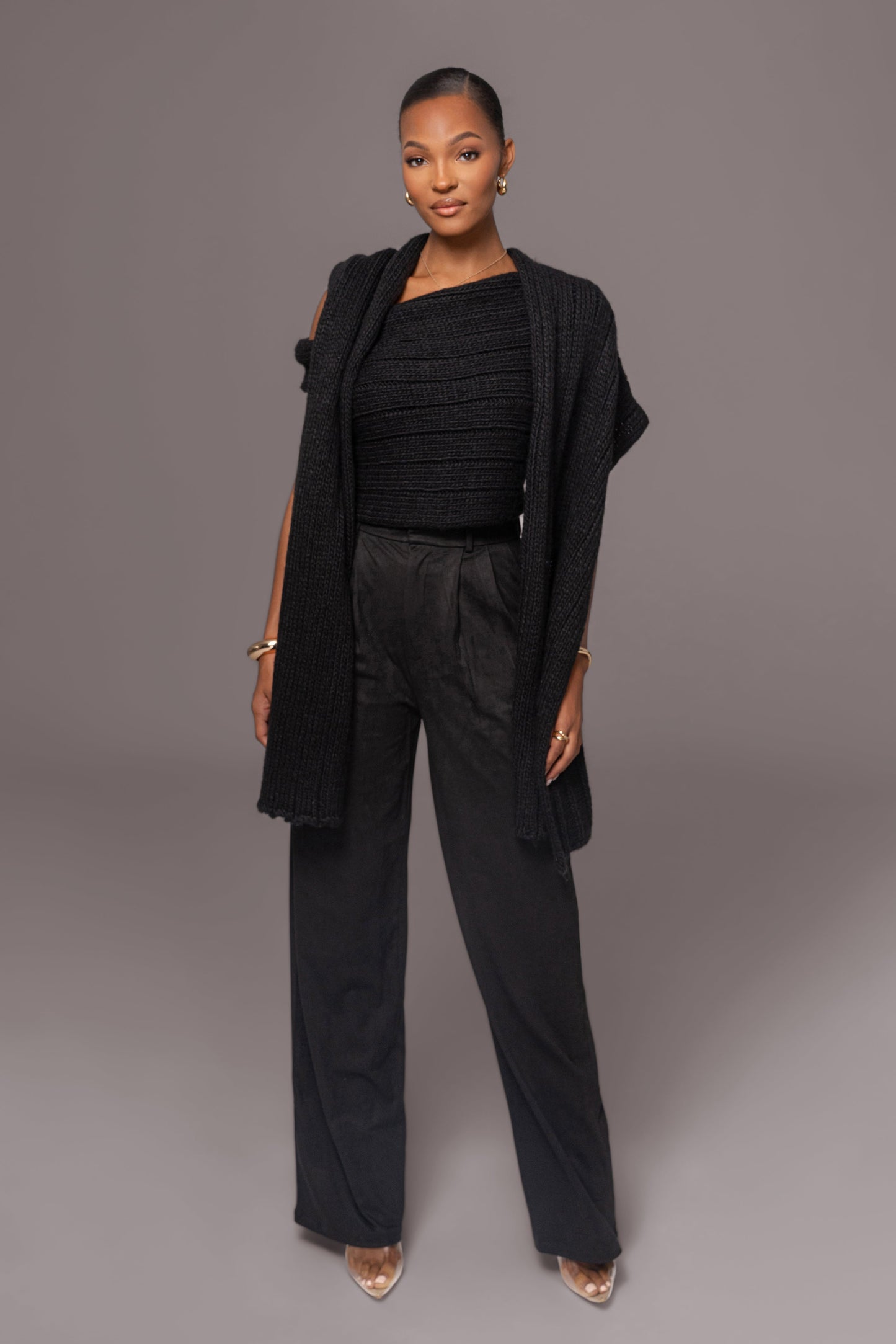 Black Classic High Rise Trousers JLUXLABEL