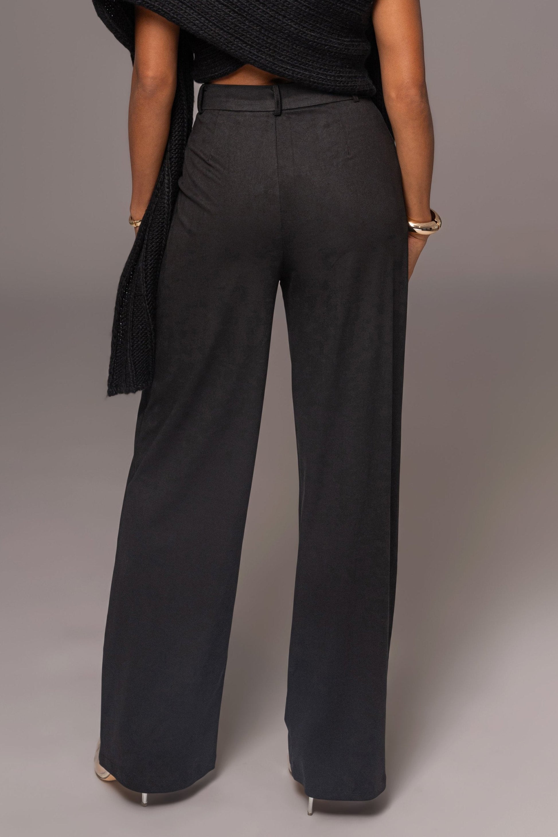 Black Classic High Rise Trousers JLUXLABEL