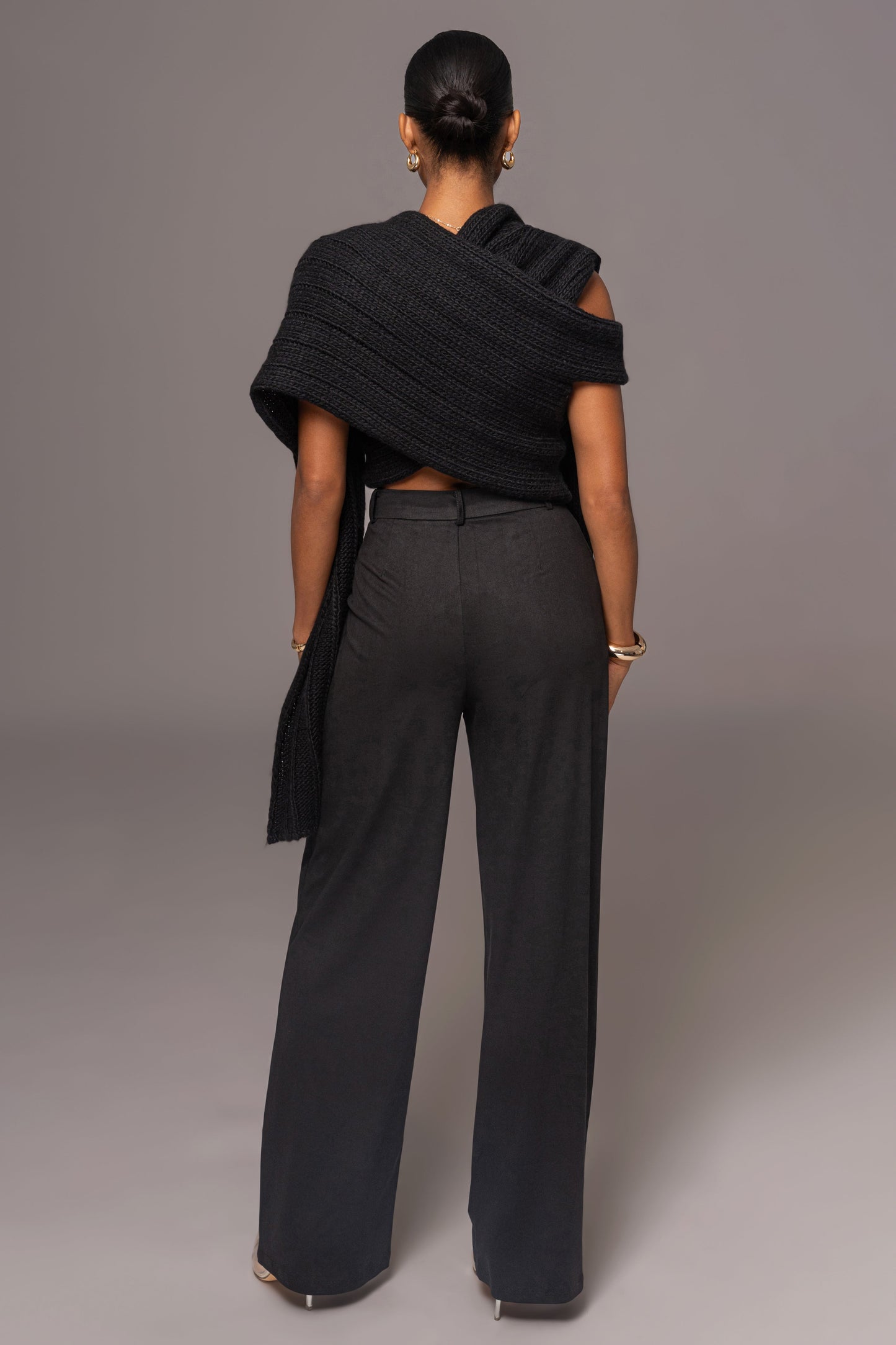 Black Soft Life Cable Knit Sweater Top JLUXLABEL