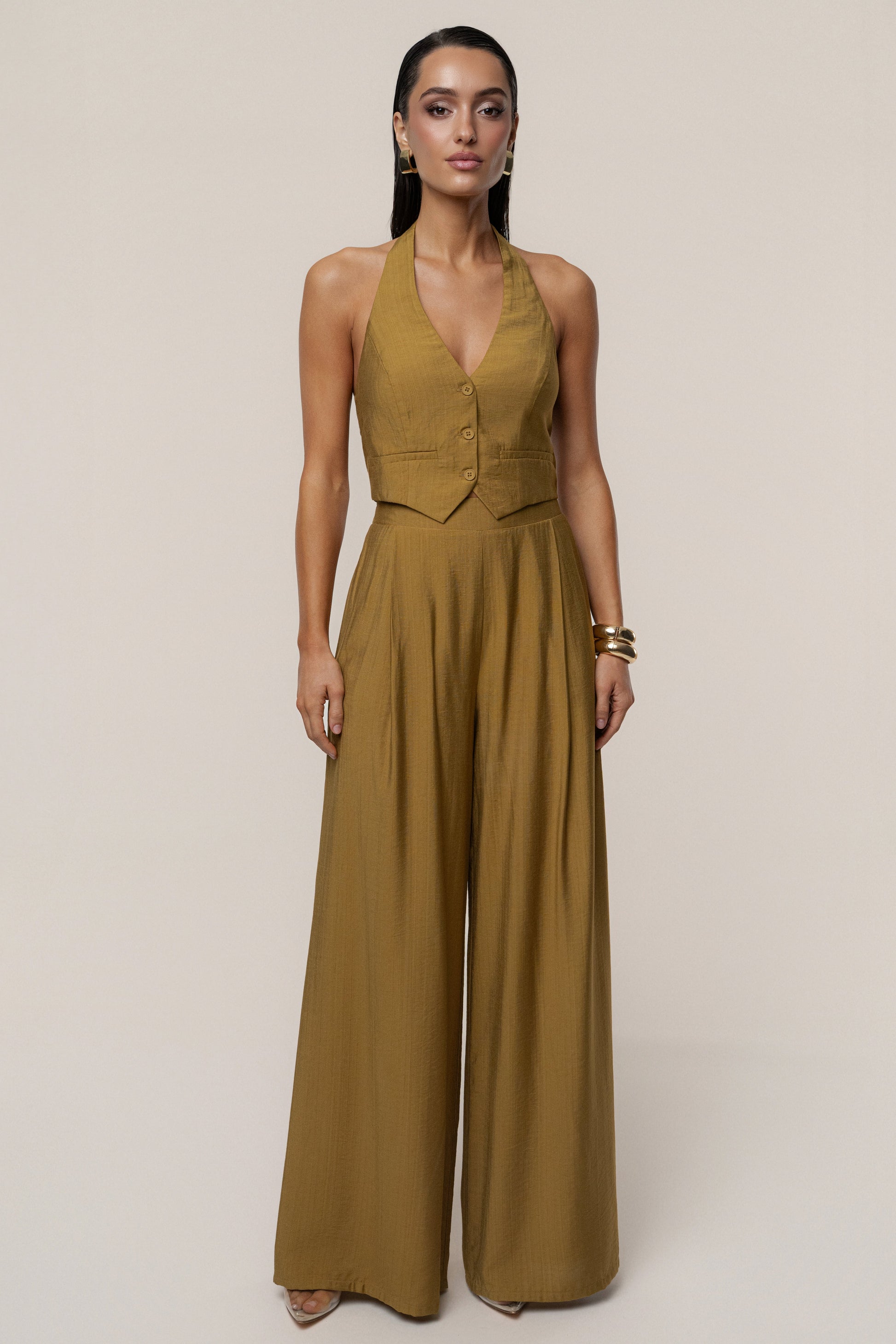 Olive Tropical Daze Pant Set NEWFASHIONEDGE