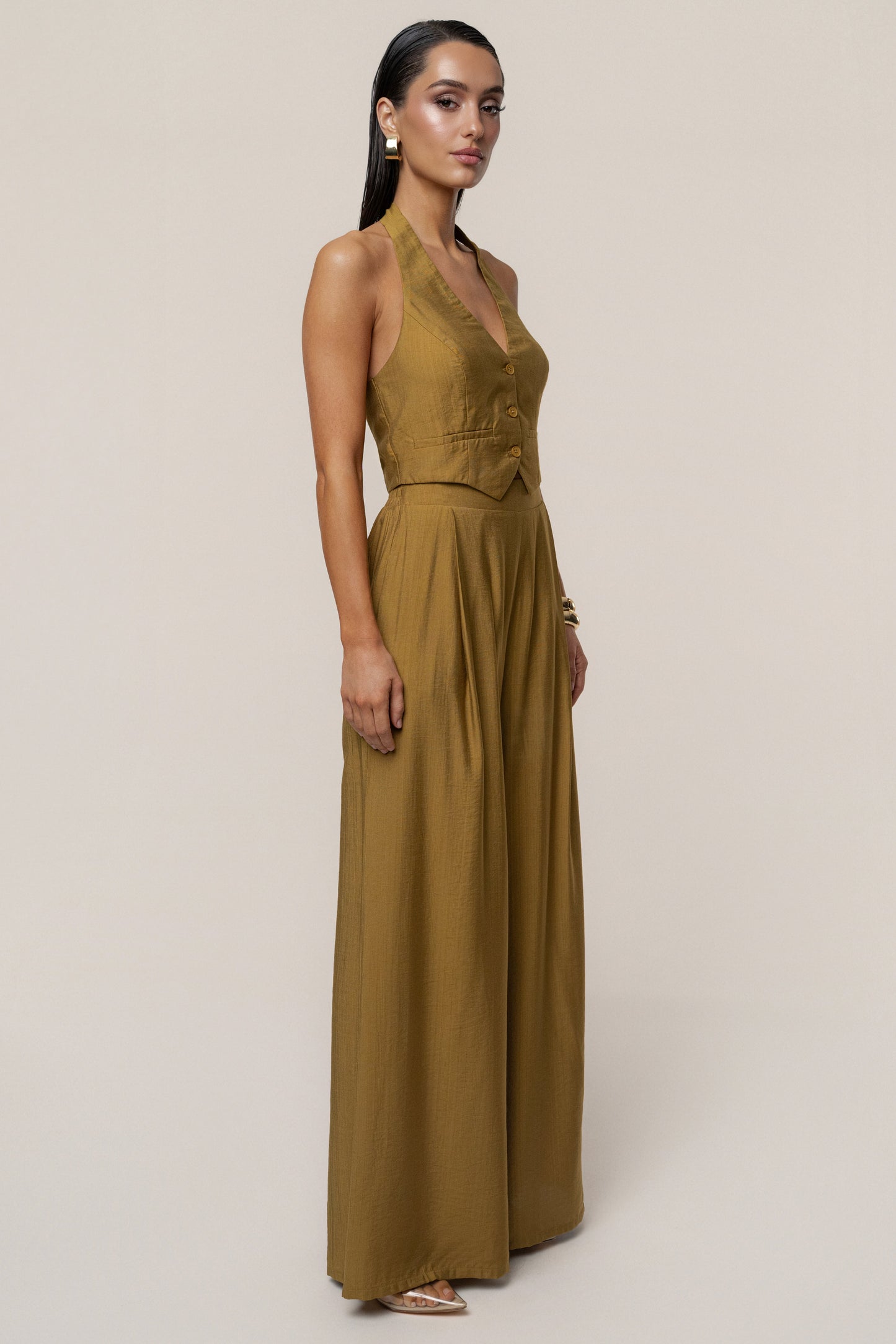 Olive Tropical Daze Pant Set NEWFASHIONEDGE