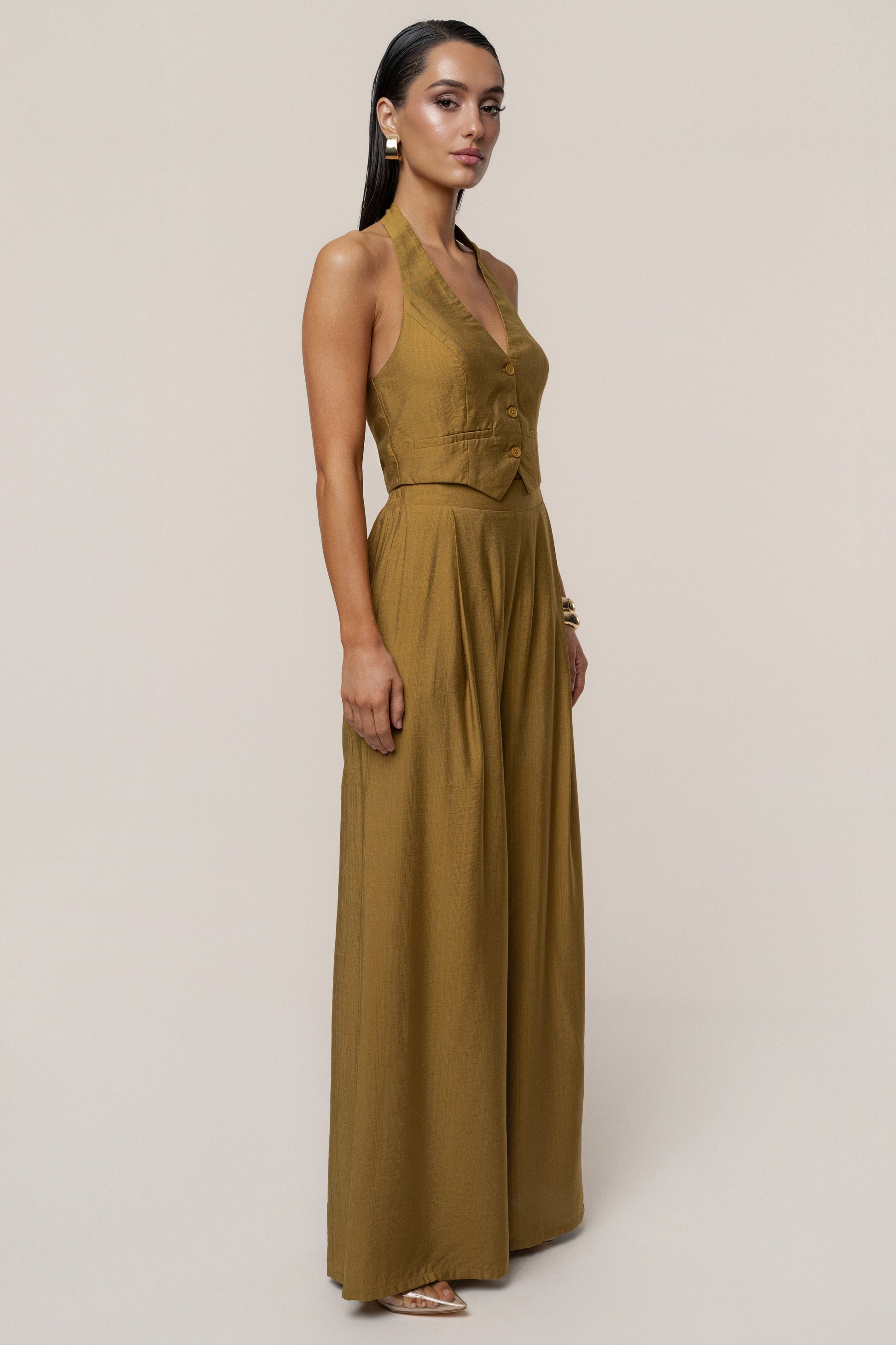Olive Tropical Daze Pant Set NEWFASHIONEDGE