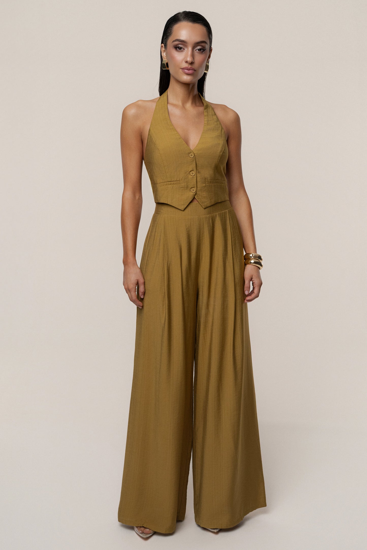 Olive Tropical Daze Pant Set NEWFASHIONEDGE