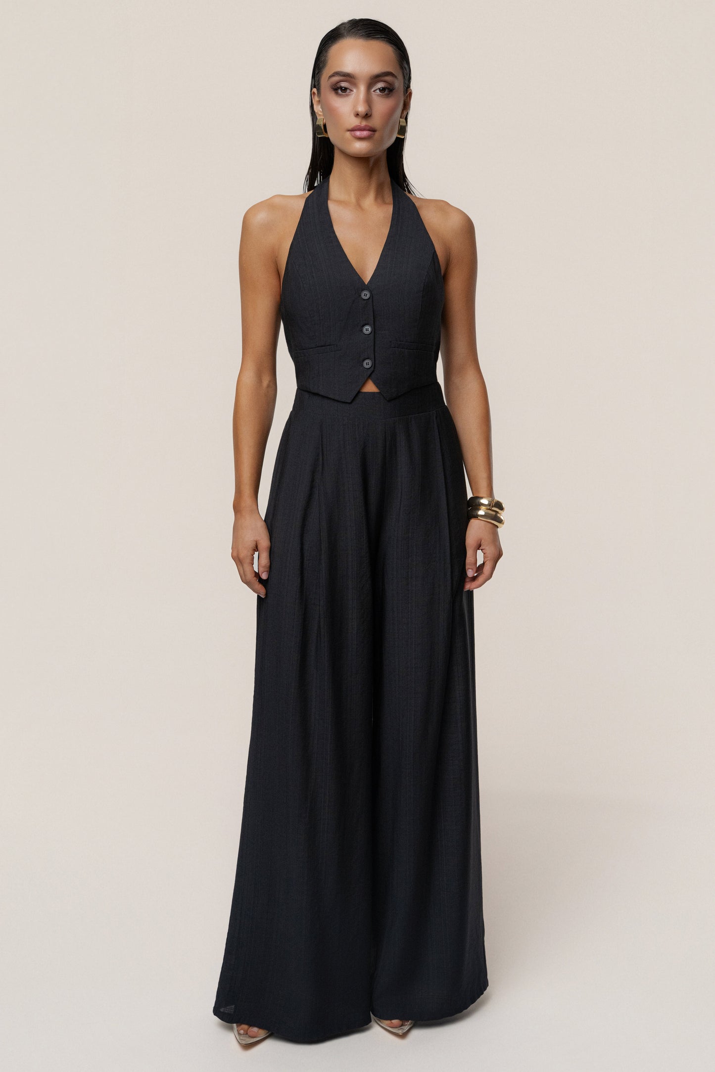 Black Tropical Daze Pant Set JLUXLABEL