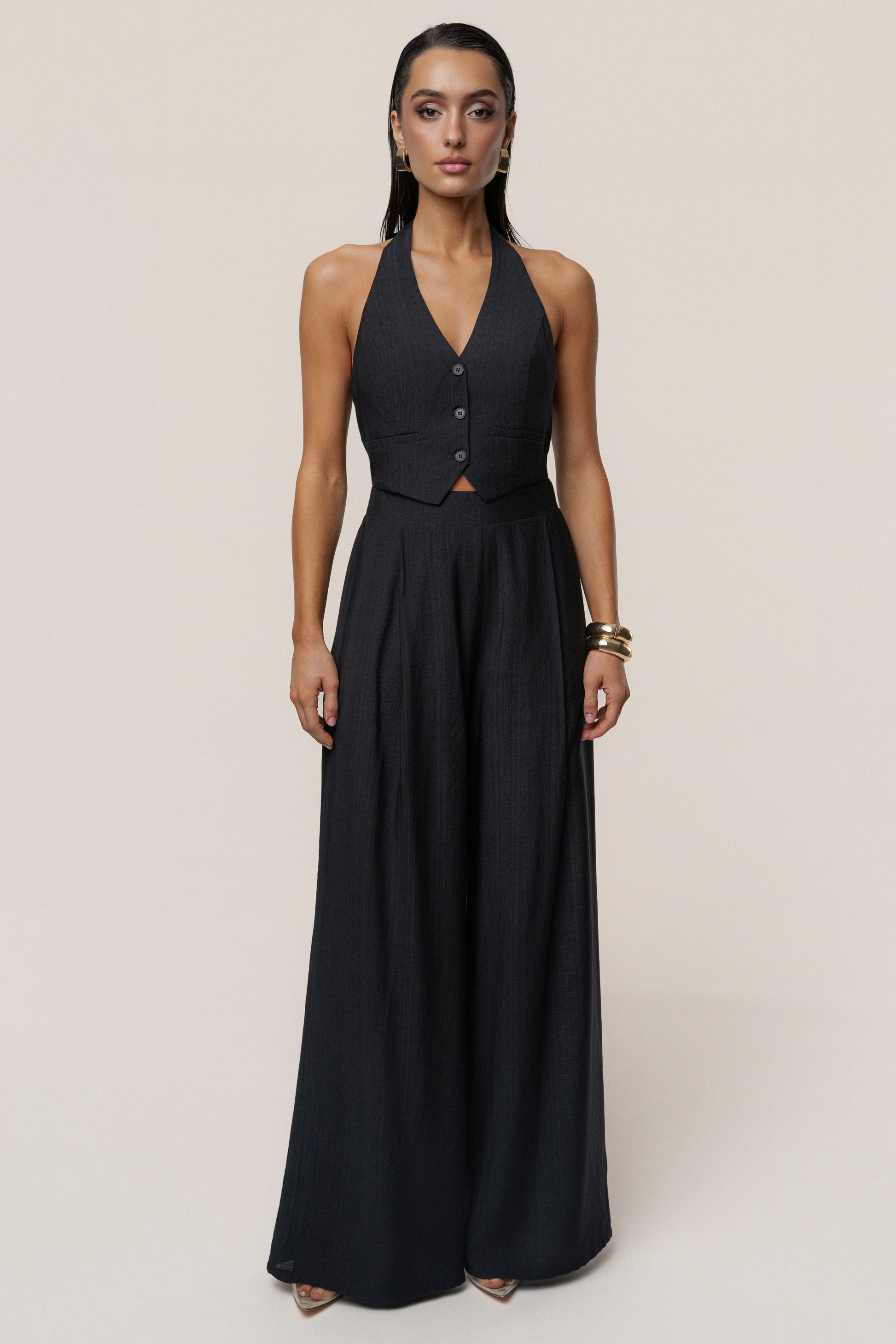 Black Tropical Daze Pant Set JLUXLABEL