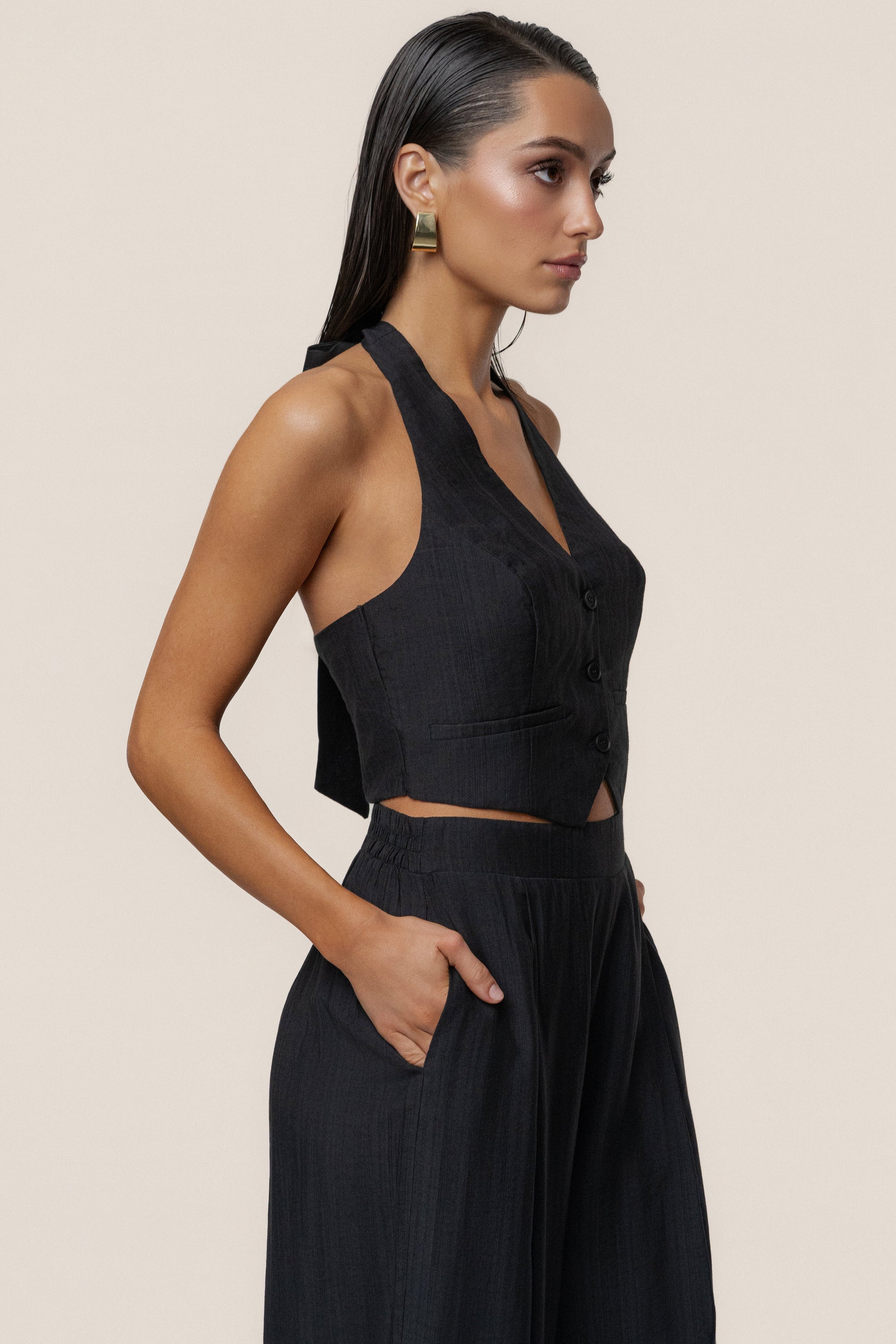 Black Tropical Daze Pant Set JLUXLABEL