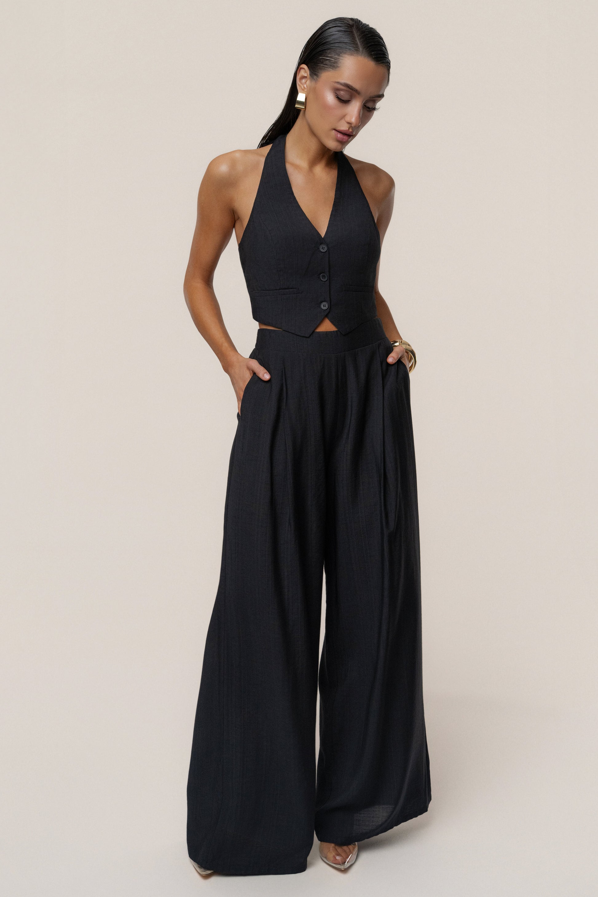 Black Tropical Daze Pant Set JLUXLABEL