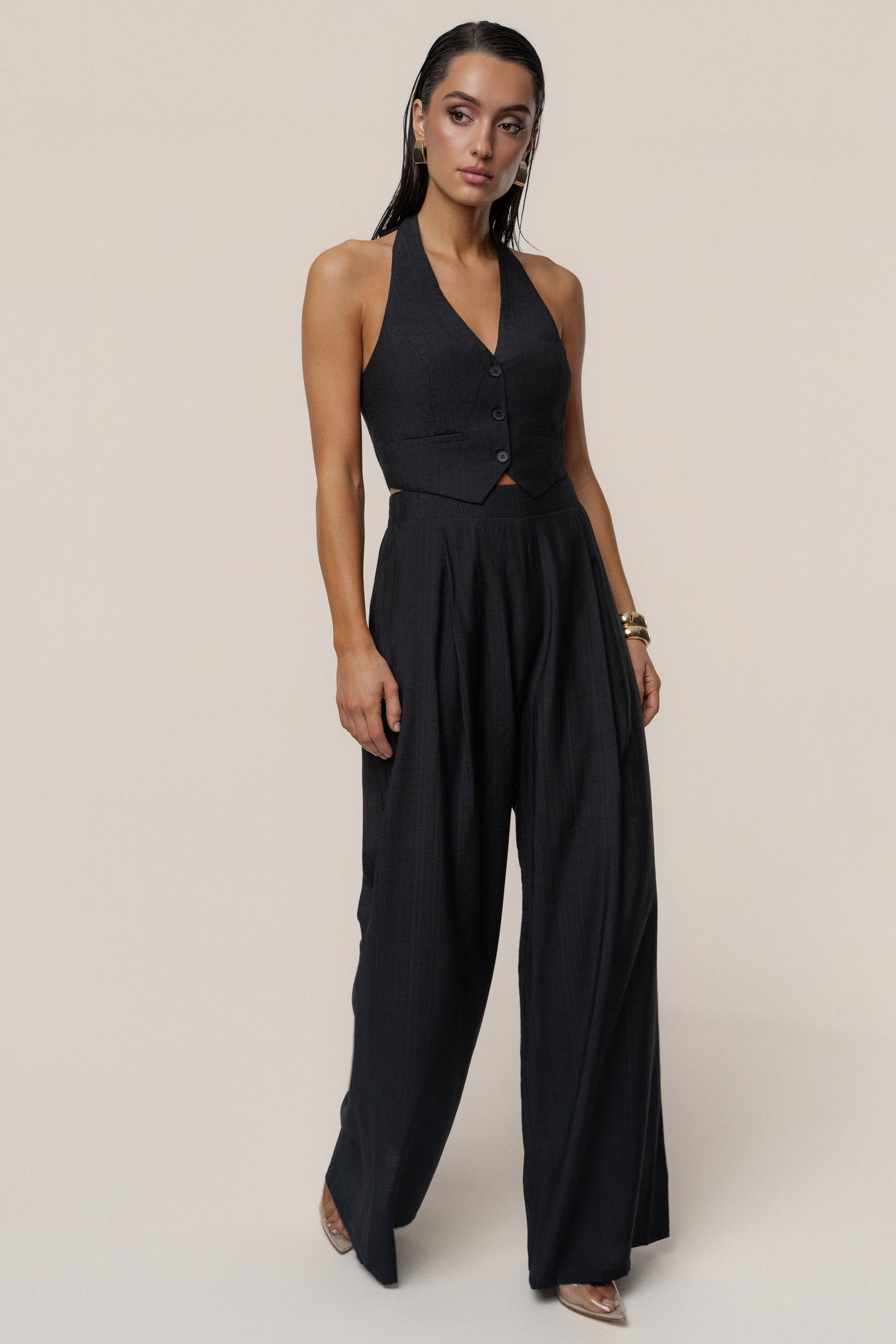 Black Tropical Daze Pant Set JLUXLABEL