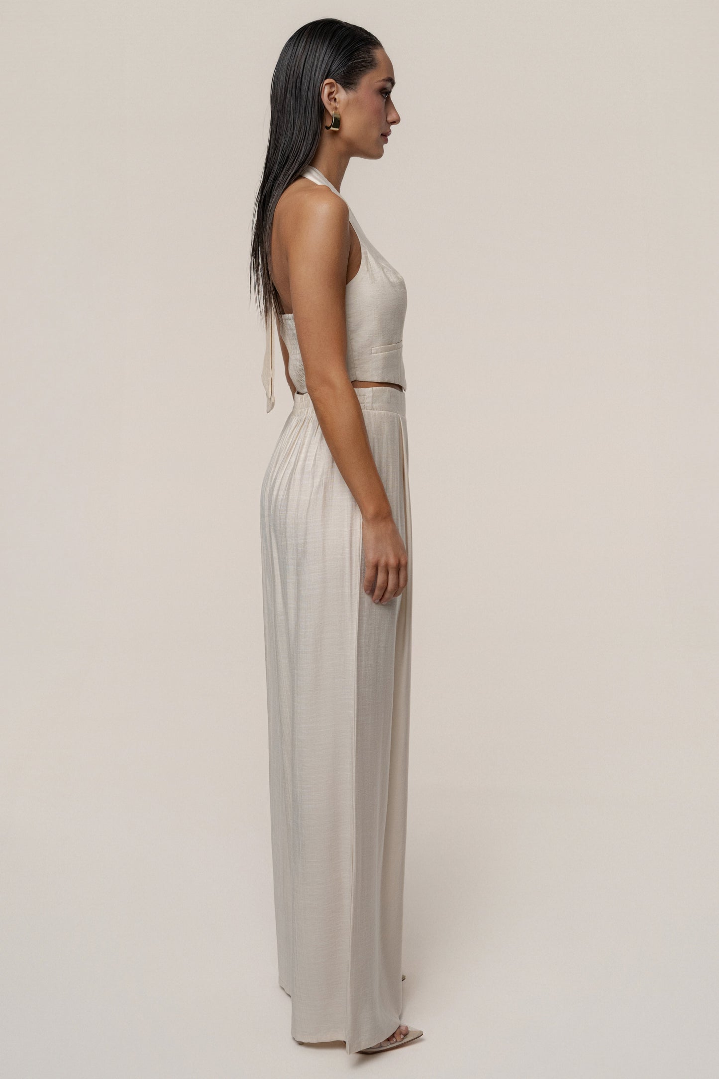 Cream Tropical Daze Pant Set JLUXLABEL