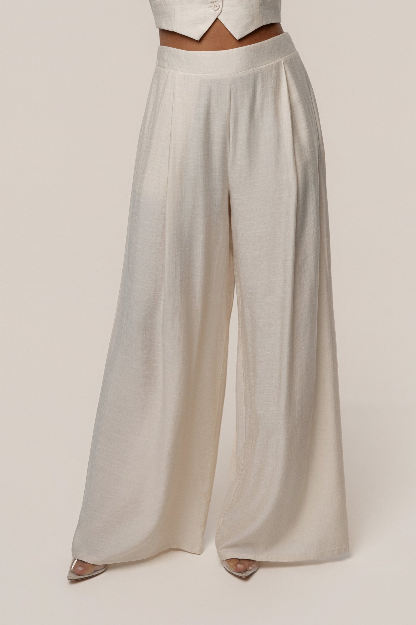 Cream Tropical Daze Pant Set JLUXLABEL
