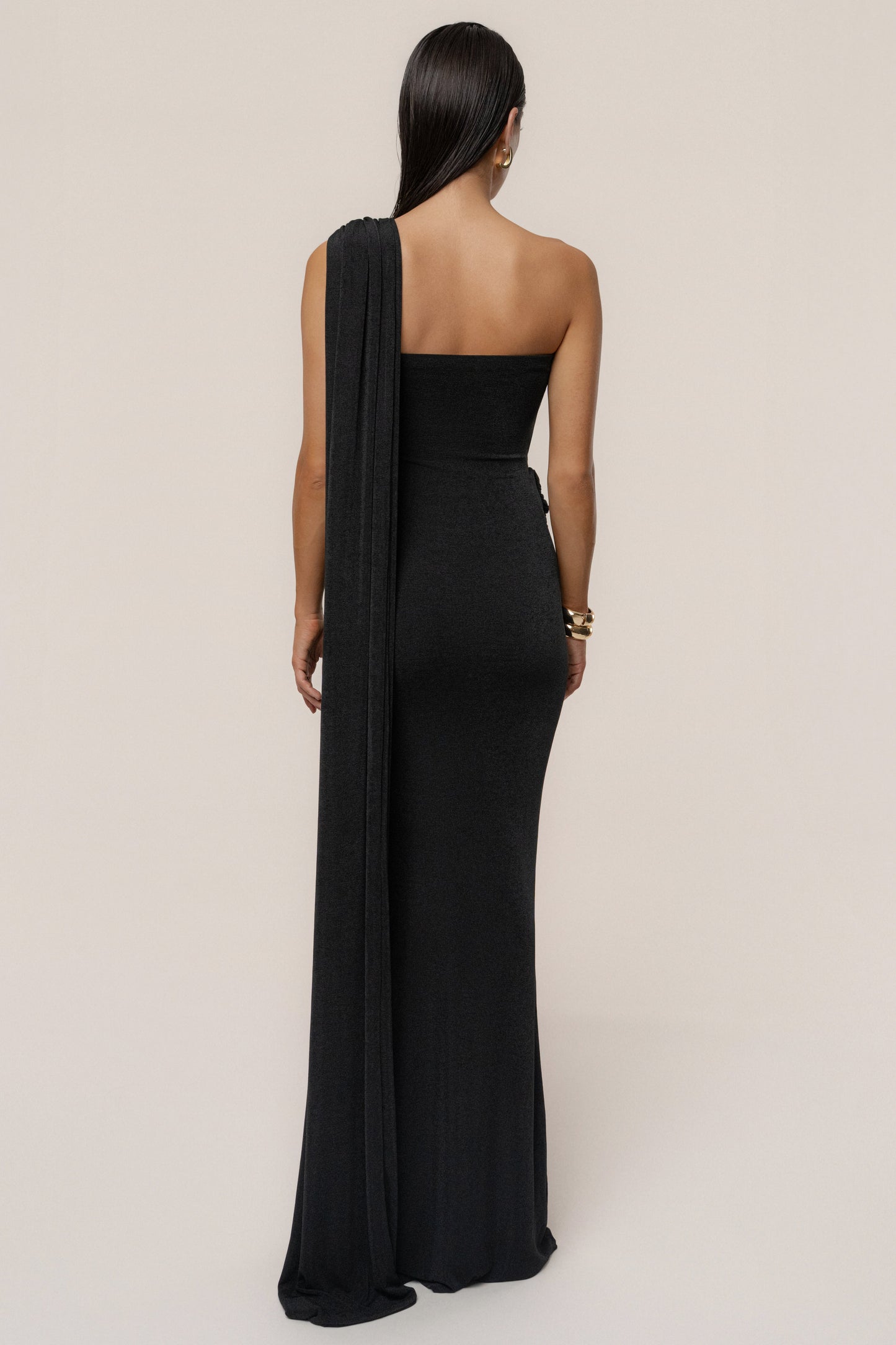 Black Golden Veil Maxi Dress JLUXLABEL