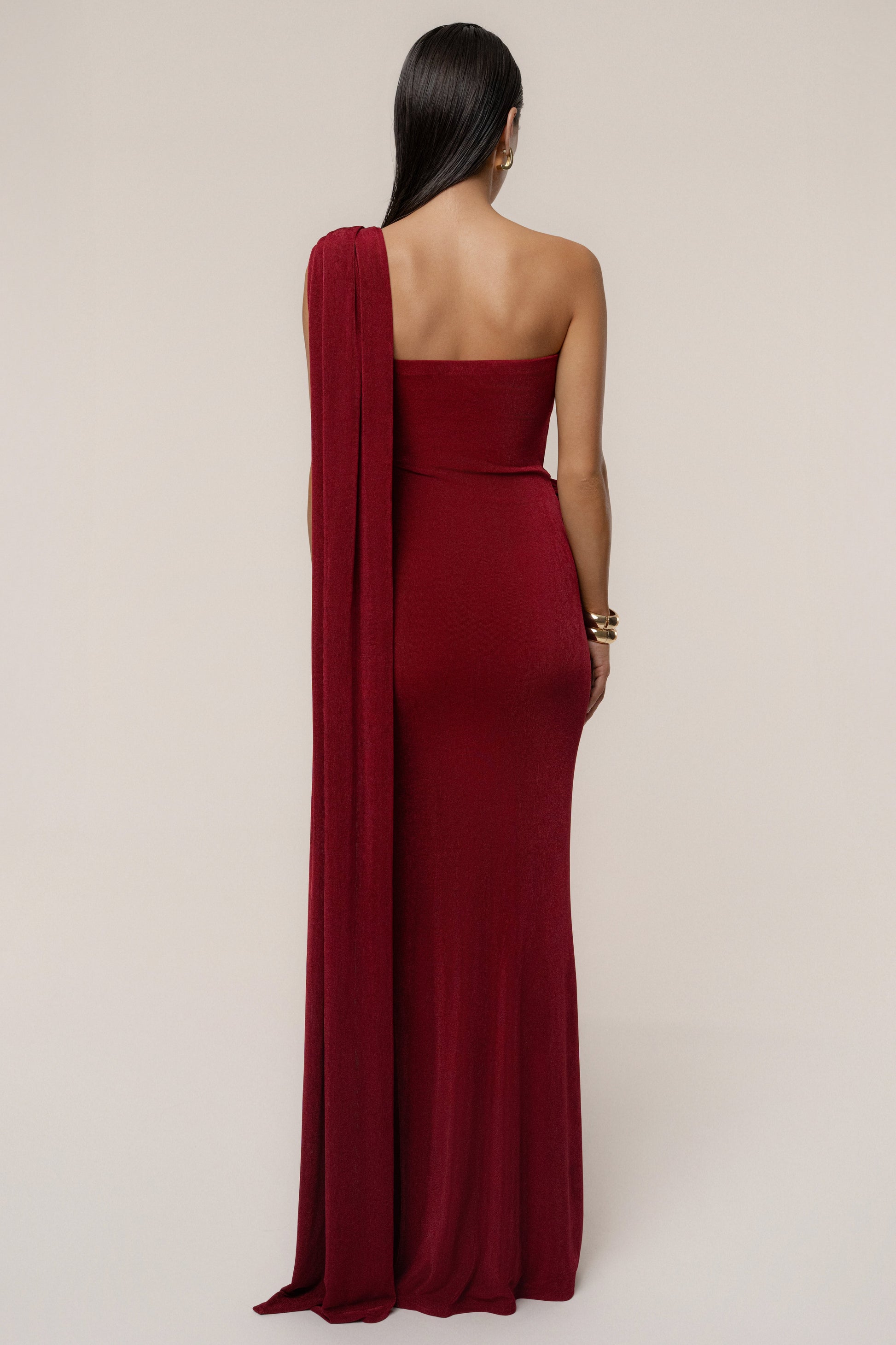 Red Golden Veil Maxi Dress JLUXLABEL