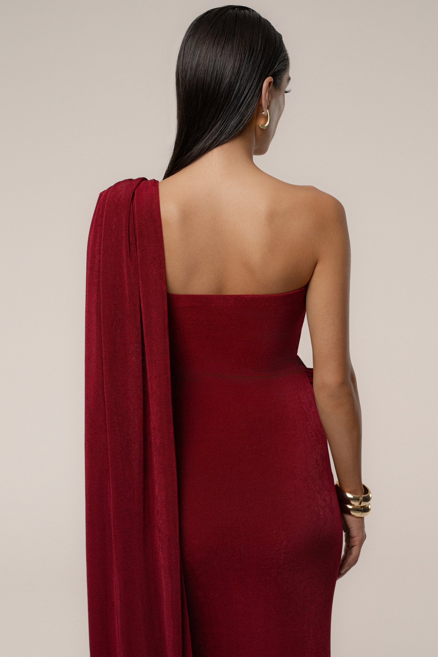 Red Golden Veil Maxi Dress JLUXLABEL
