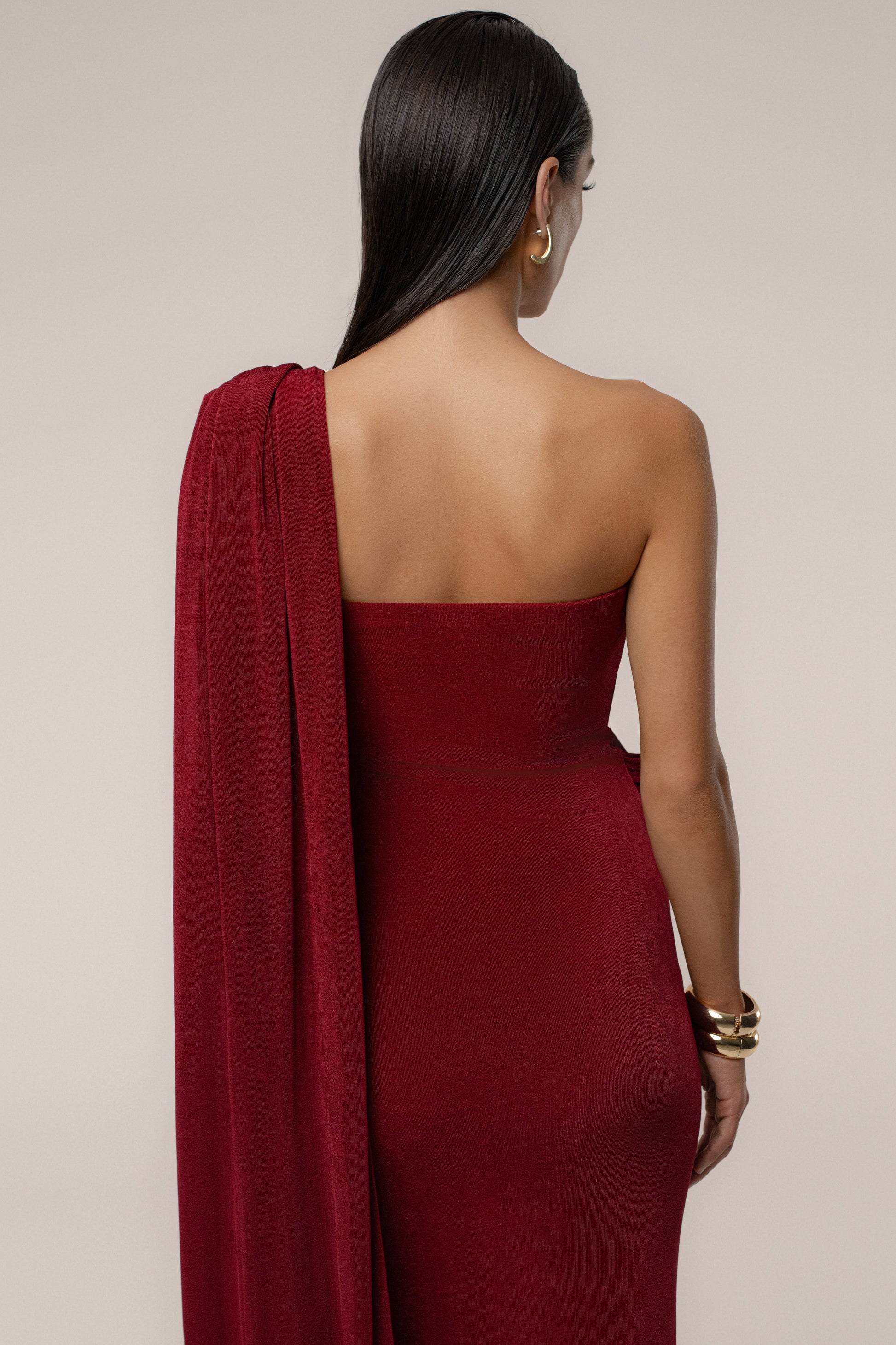 Red Golden Veil Maxi Dress JLUXLABEL