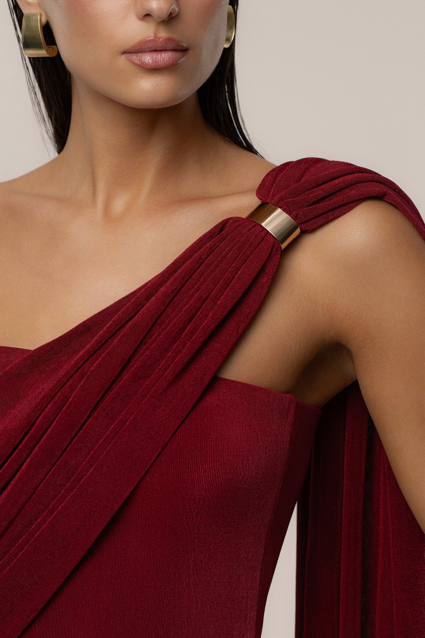 Red Golden Veil Maxi Dress JLUXLABEL
