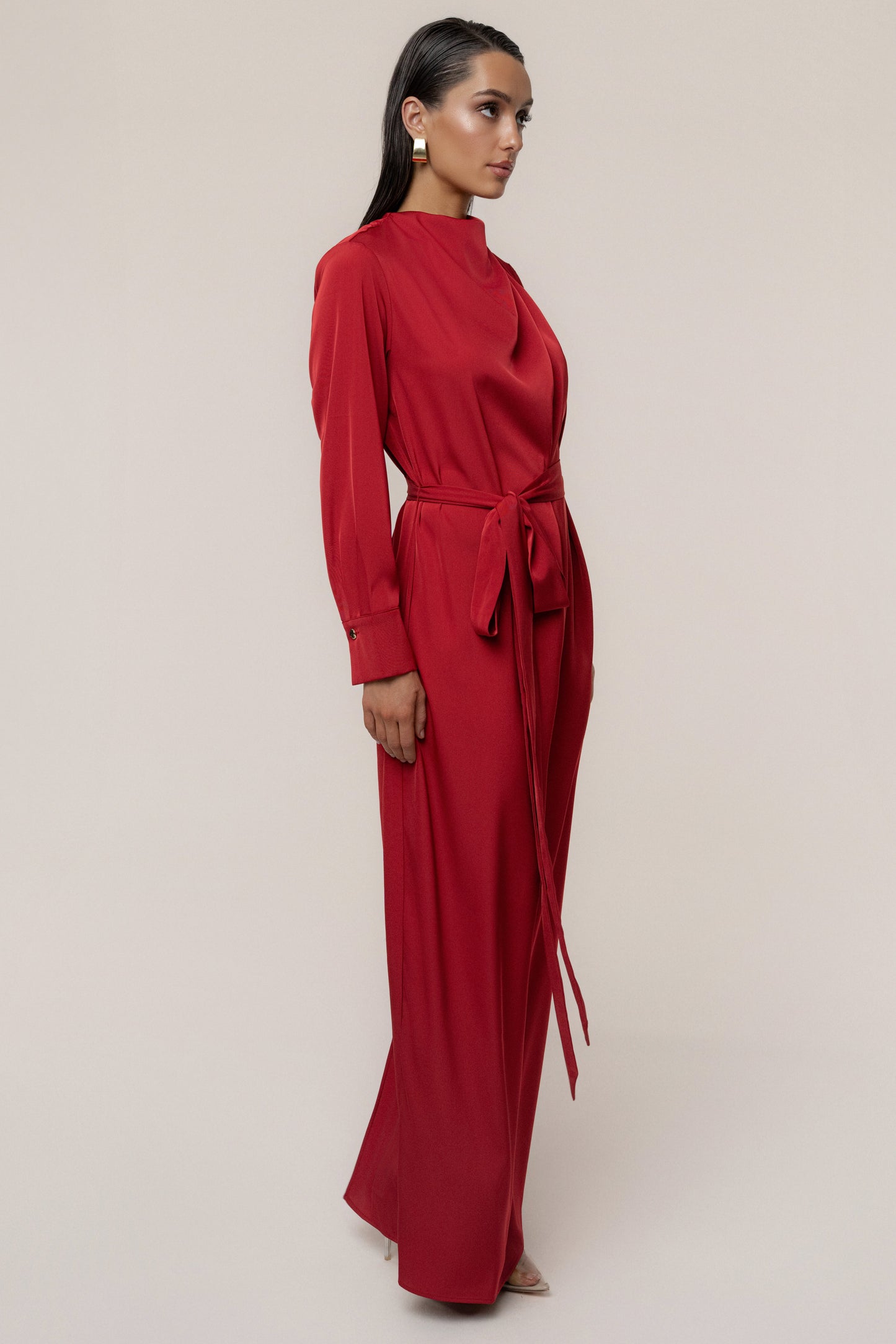 Red Victoria Satin Maxi Dress JLUXLABEL