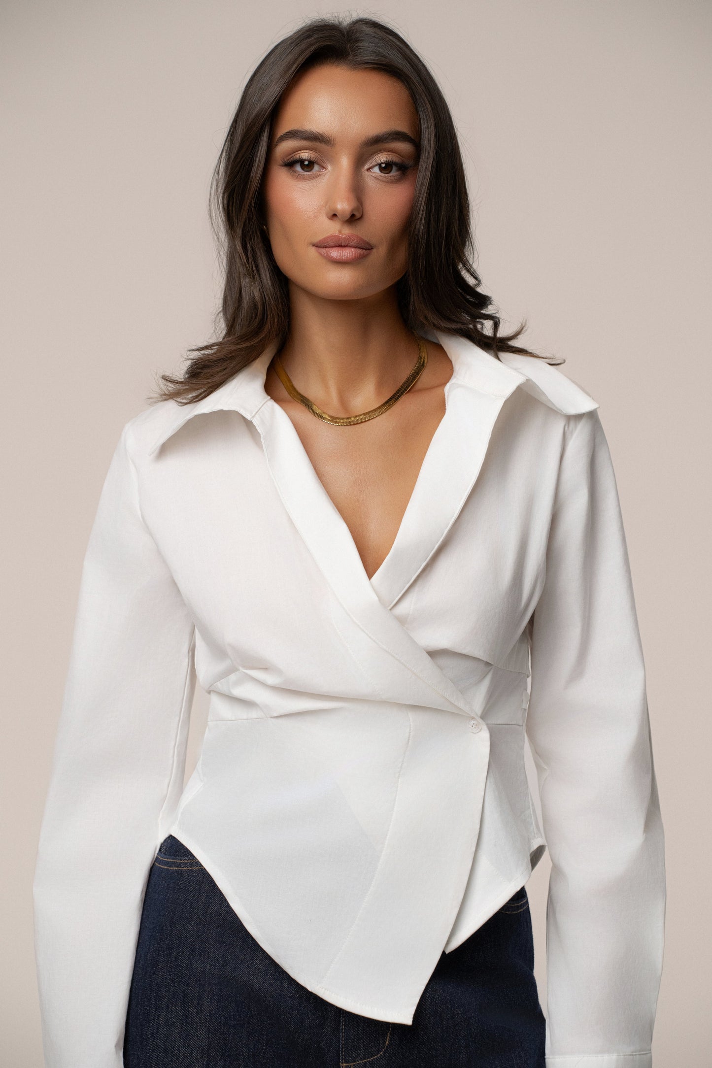 Ivory Sculpt And Form Blouse NEWFASHIONEDGE