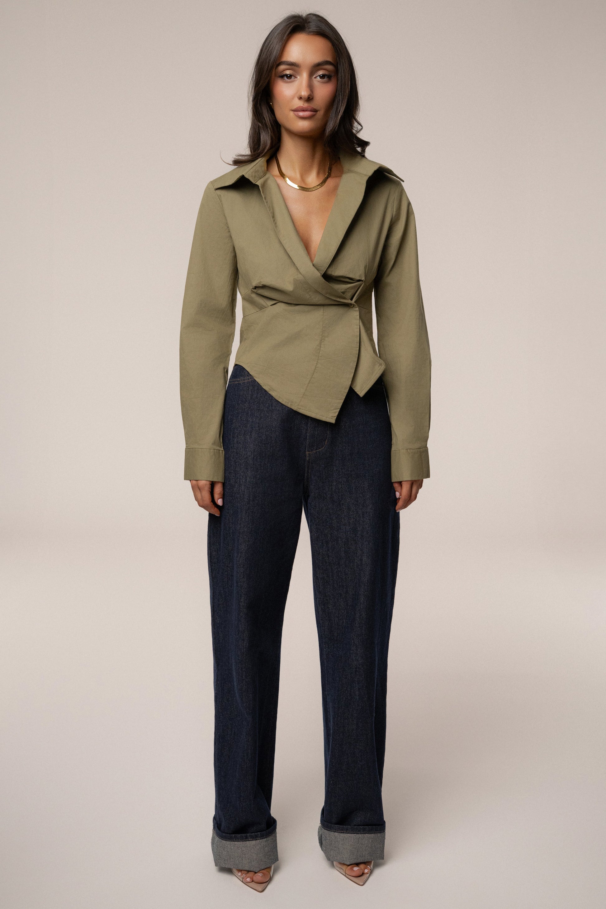 Olive  Sculpt And Form Blouse NEWFASHIONEDGE
