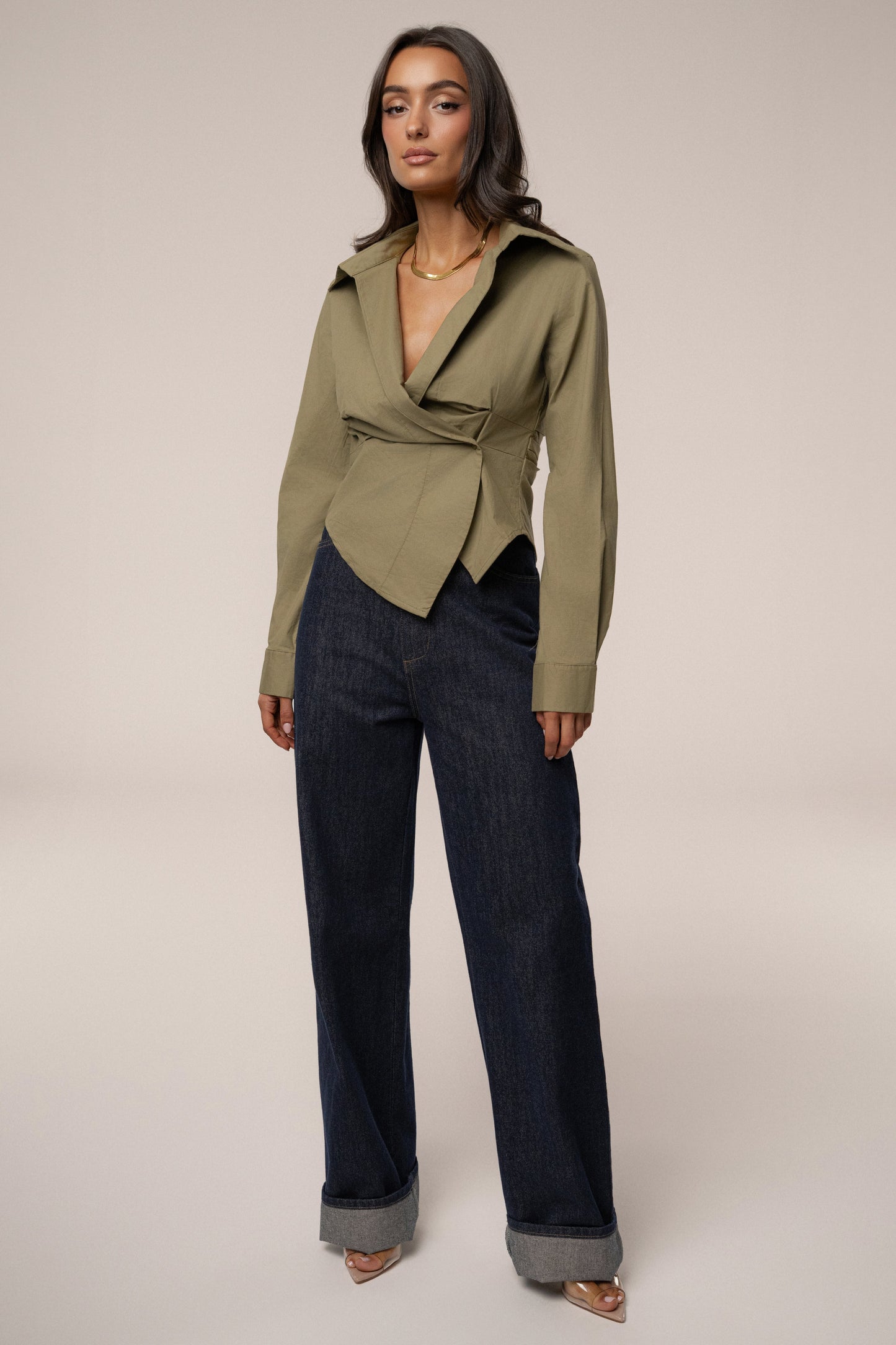 Olive  Sculpt And Form Blouse NEWFASHIONEDGE