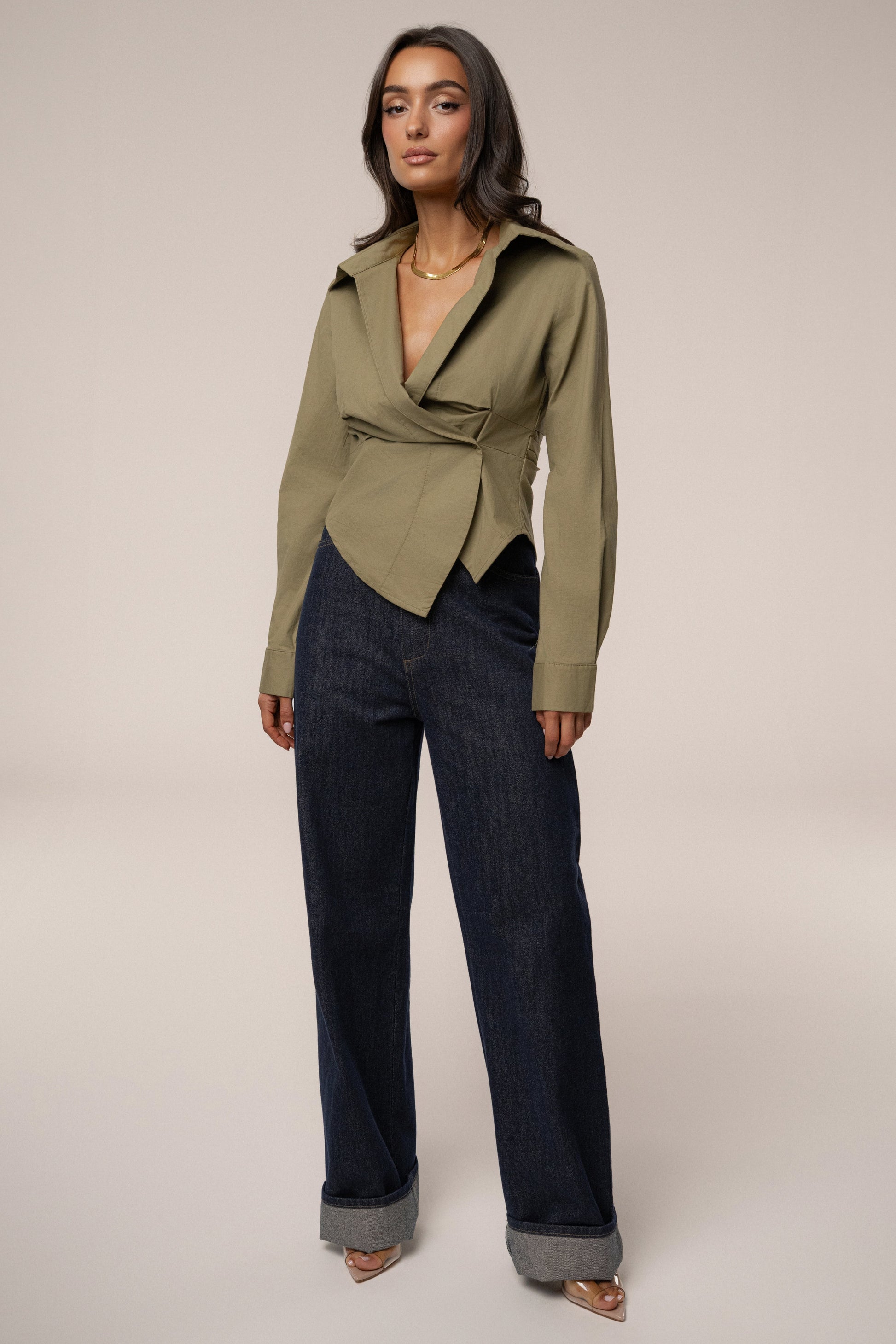 Olive  Sculpt And Form Blouse NEWFASHIONEDGE