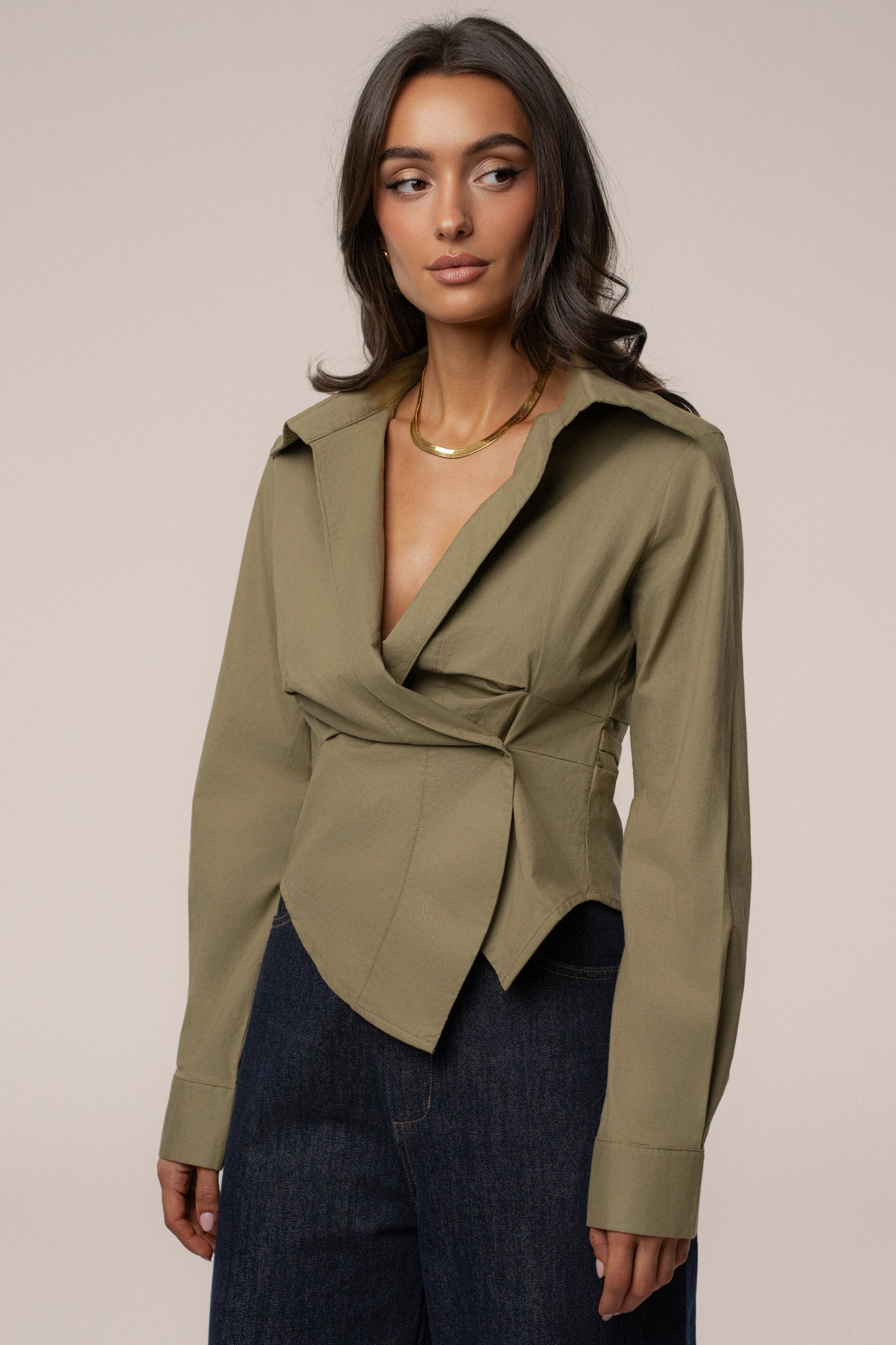 Olive  Sculpt And Form Blouse NEWFASHIONEDGE