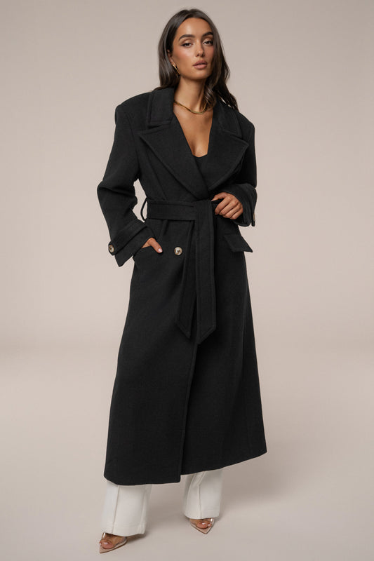 Black Empire Longline Coat JLUXLABEL
