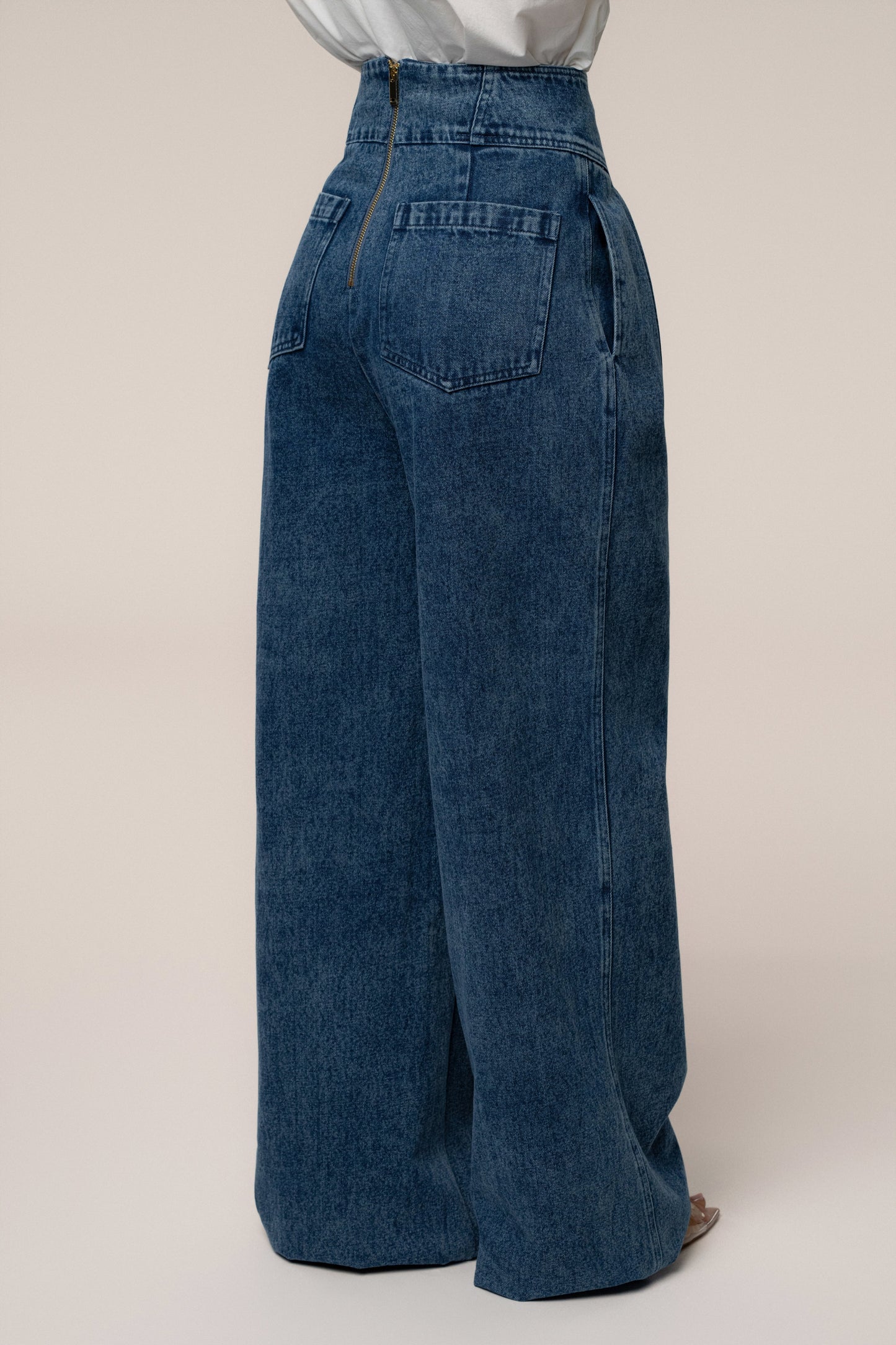Medium Wash Denim Legacy Pleated Pants JLUXLABEL