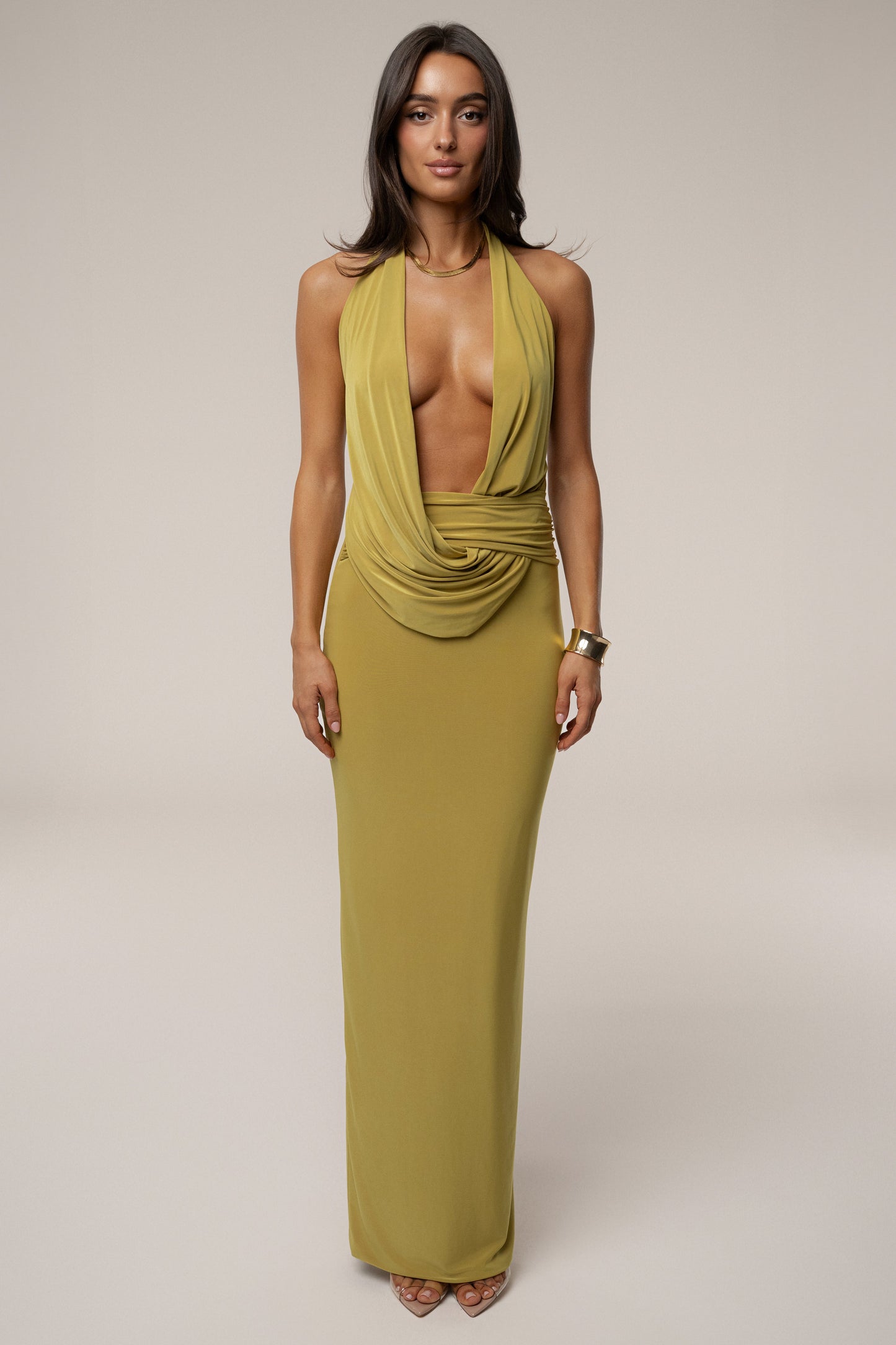 Moss Dawn Draped Maxi Dress NEWFASHIONEDGE