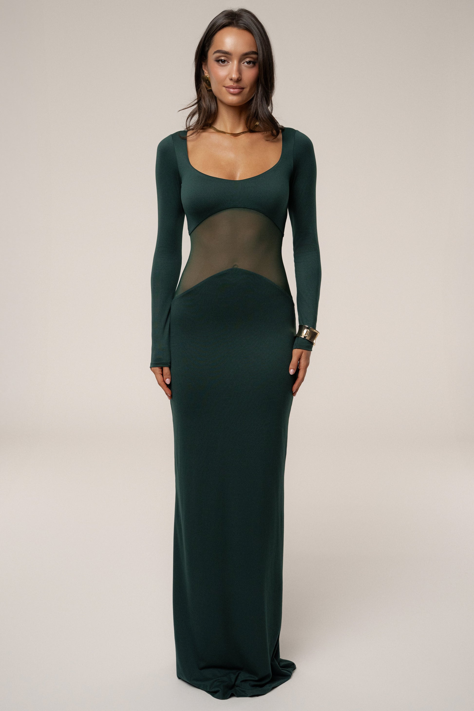 Emerald Glitz Hour Maxi Dress JLUXLABEL