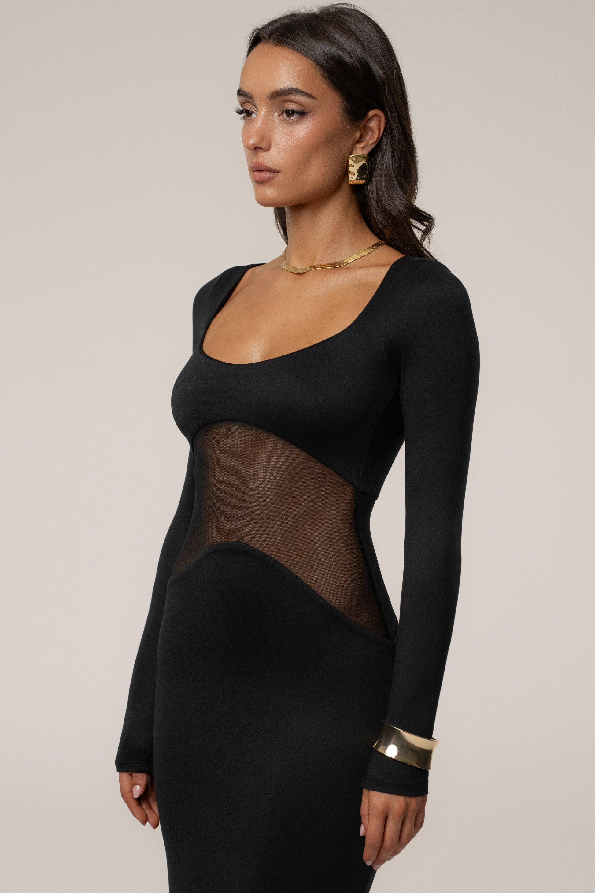 Black Glitz Hour Maxi Dress JLUXLABEL