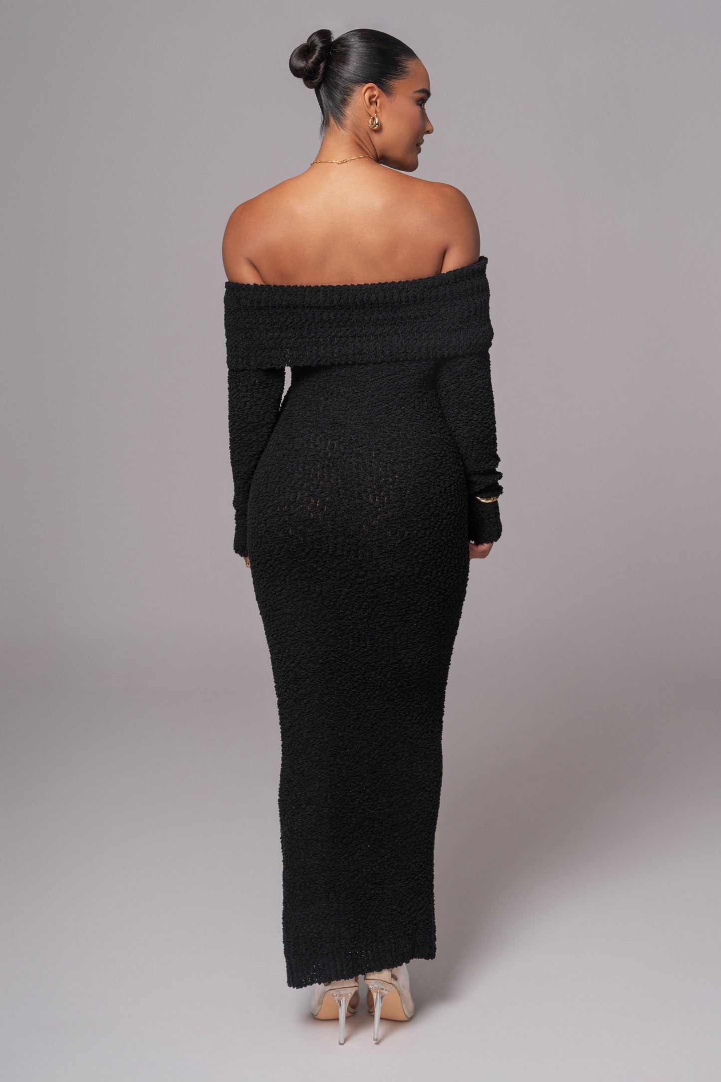 Black Olivea Knit Maxi Dress JLUXLABEL