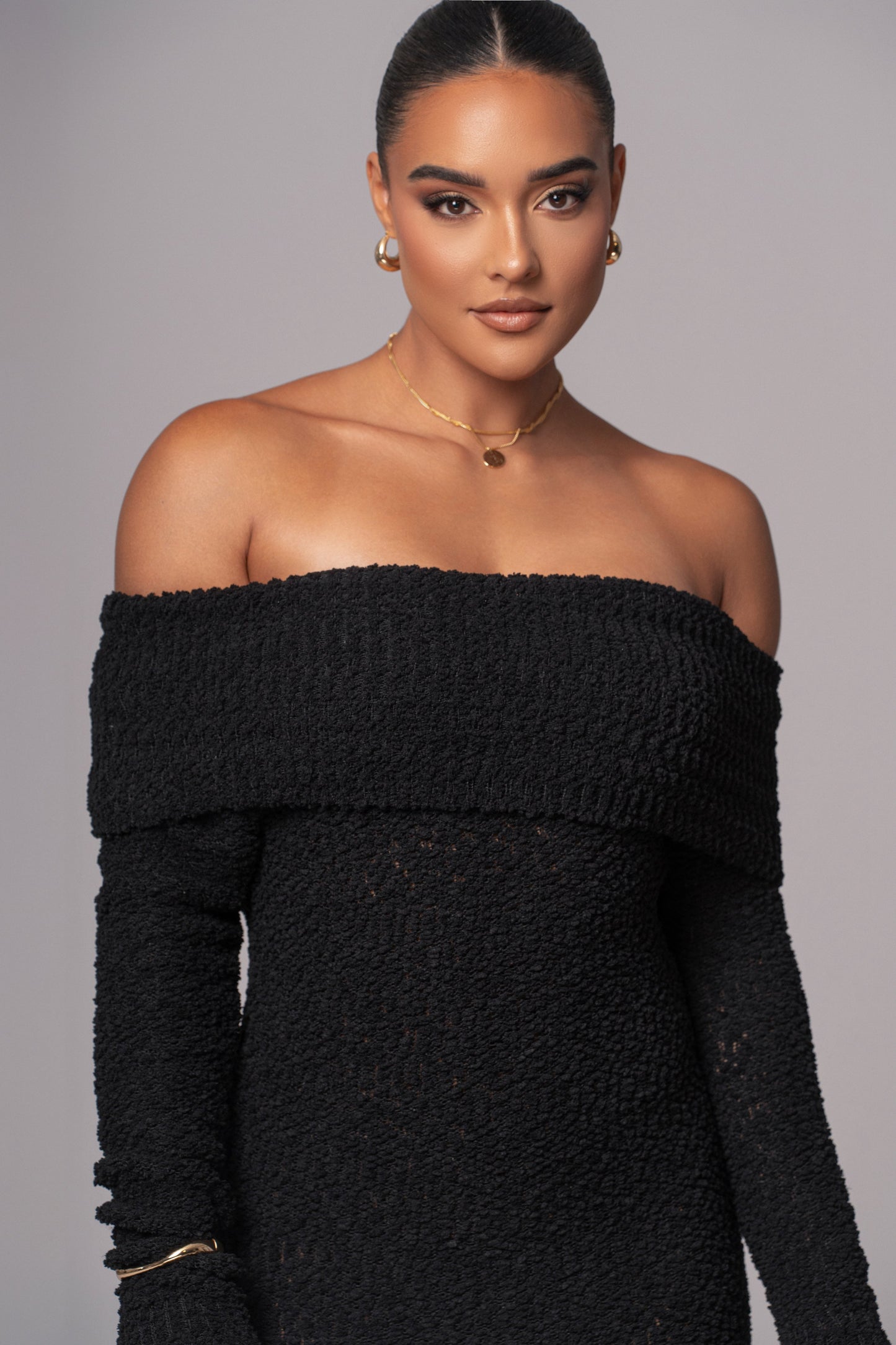 Black Olivea Knit Maxi Dress JLUXLABEL