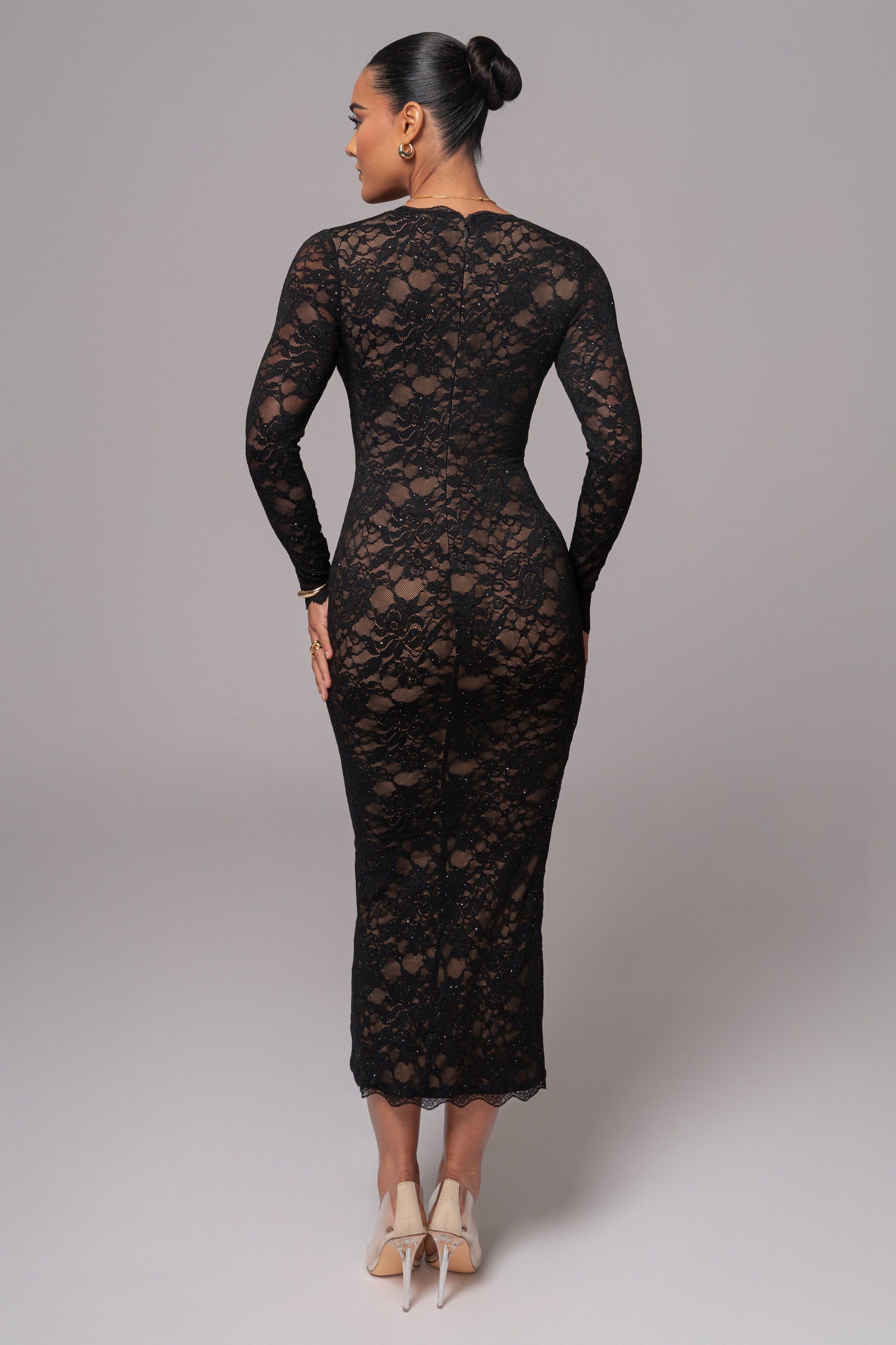 Black Canada Lace Maxi Dress JLUXLABEL