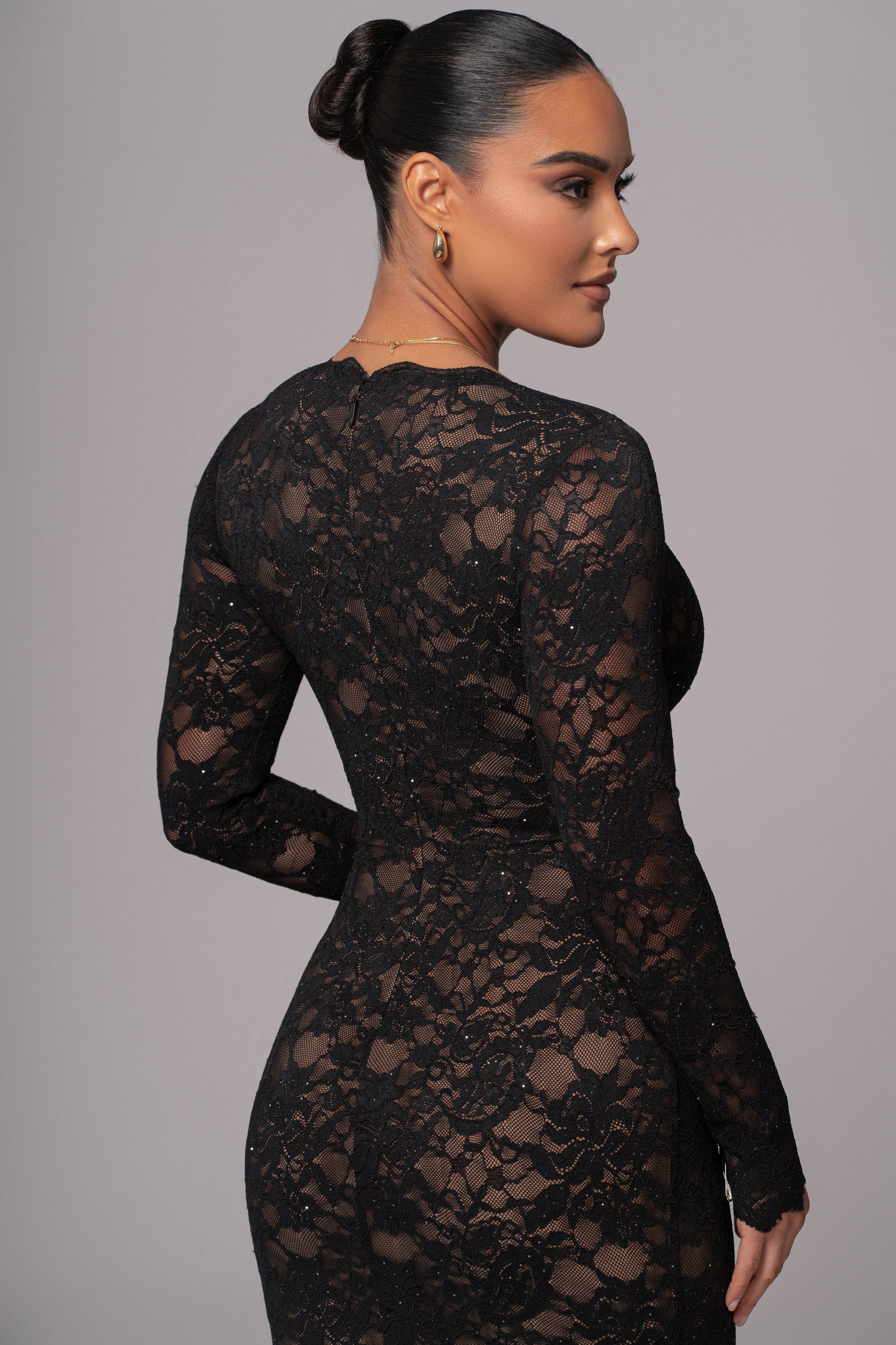 Black Canada Lace Maxi Dress JLUXLABEL
