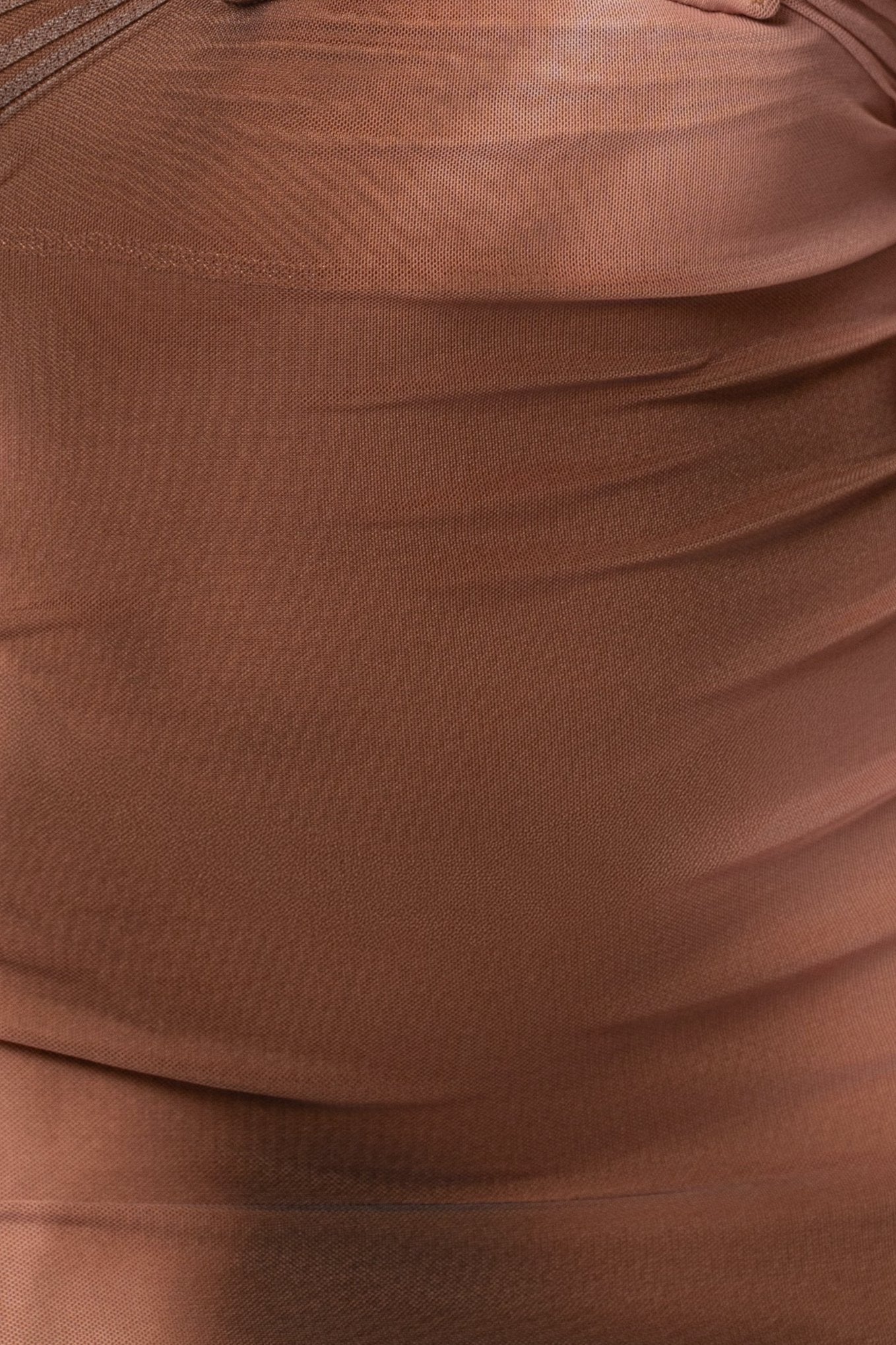 Brown Abstract Bethany Strapless Maxi Dress JLUXLABEL