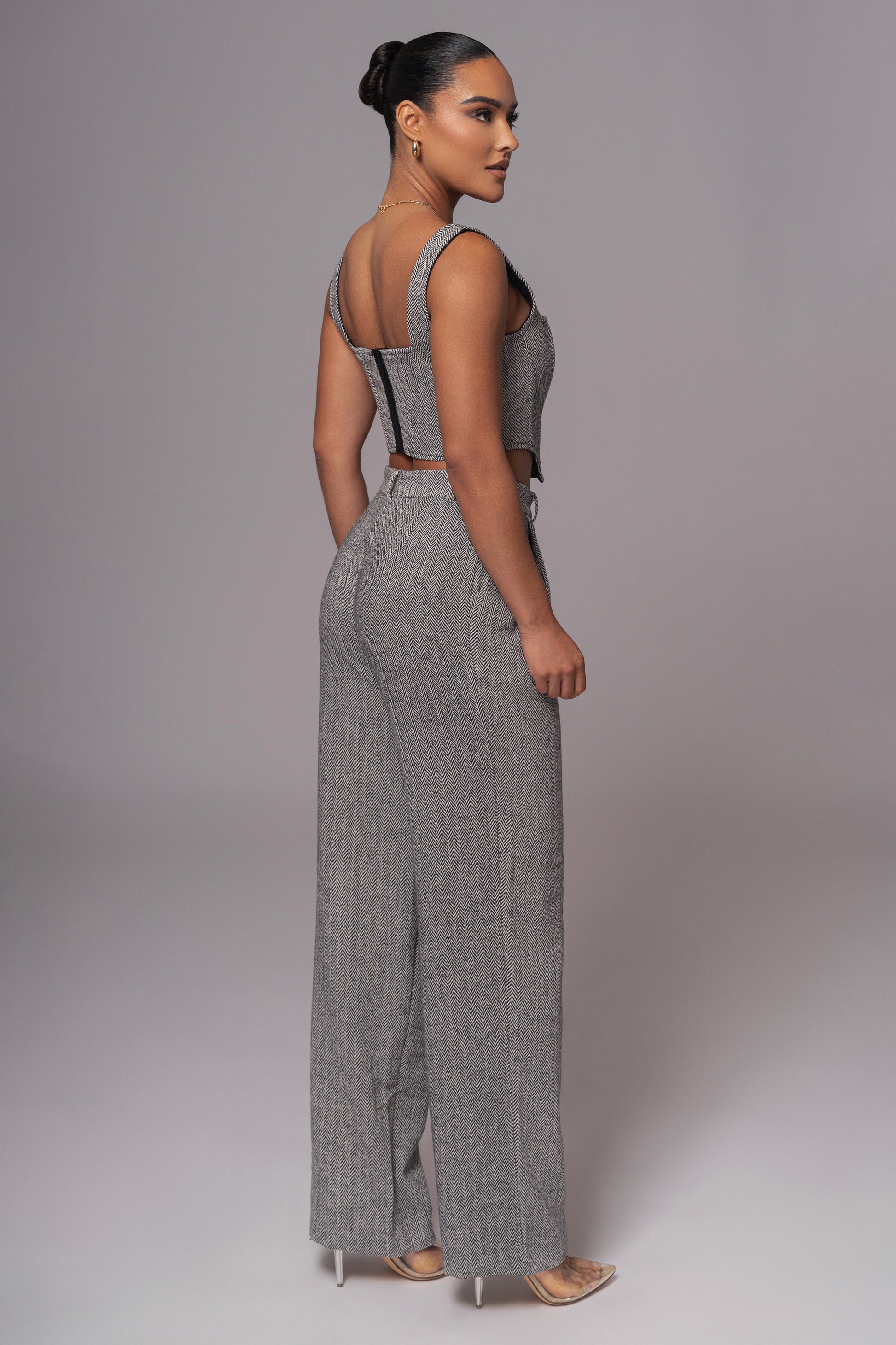 Classic Herringbone Corset Top JLUXLABEL