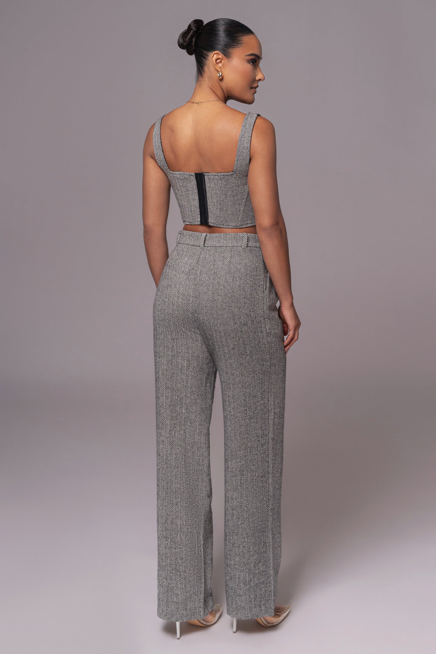 Classic Herringbone Corset Top JLUXLABEL