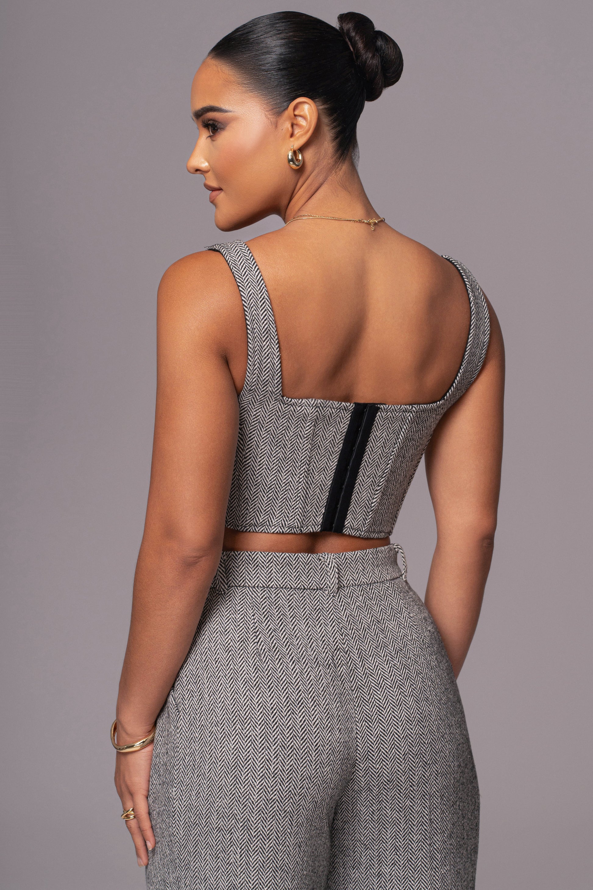 Classic Herringbone Corset Top JLUXLABEL